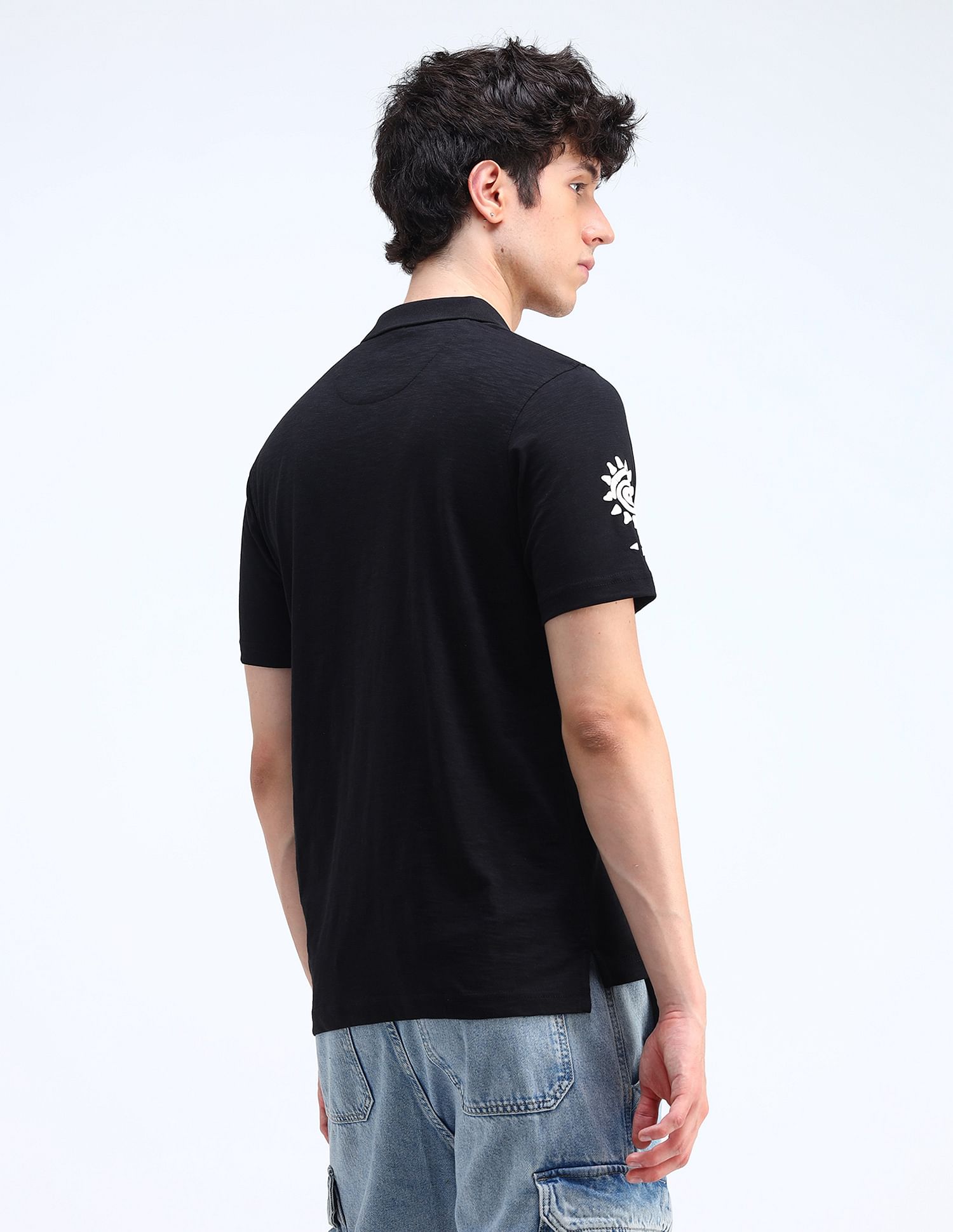 Flying Machine Printed Relxaed Fit Polo Shirt
