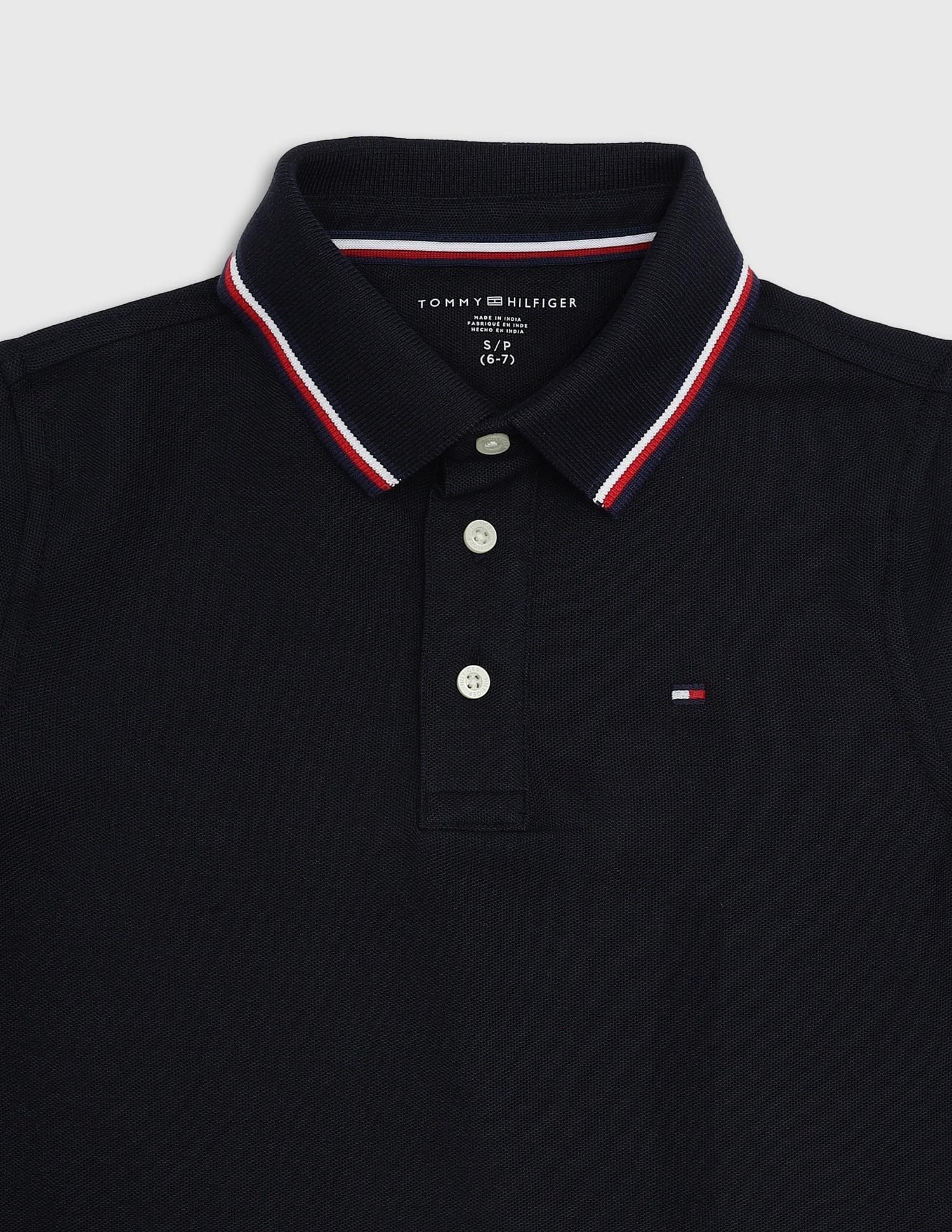Tommy Hilfiger Boys Navy Solid Polo Shirt