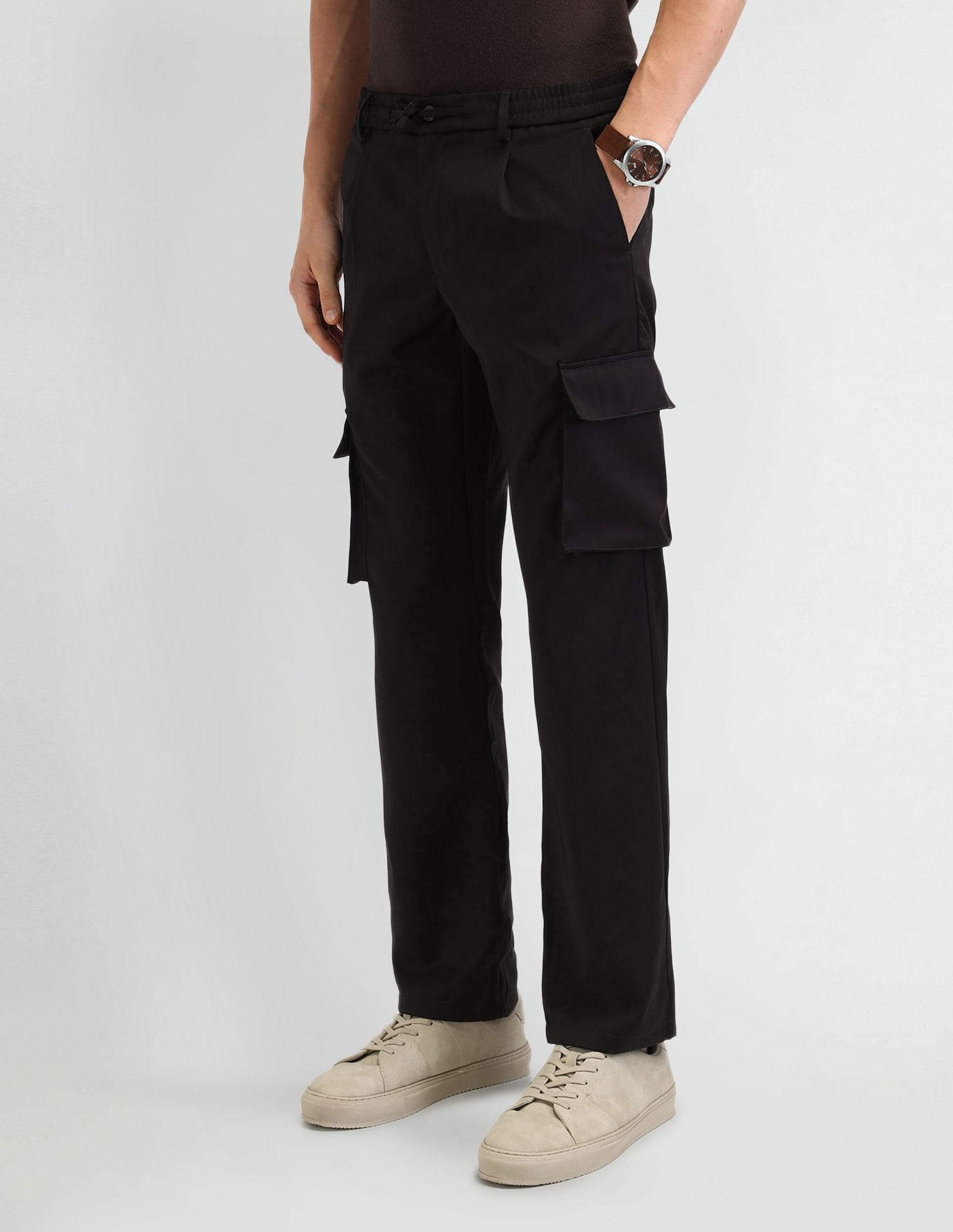 Arrow Newyork Slim Fit Solid Trousers