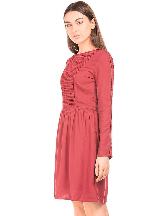 Buy Arrow Woman Long Sleeve Lace Panel Dress - NNNOW.com Buy Arrow Woman Long Sleeve Lace Panel Dress - NNNOW.com