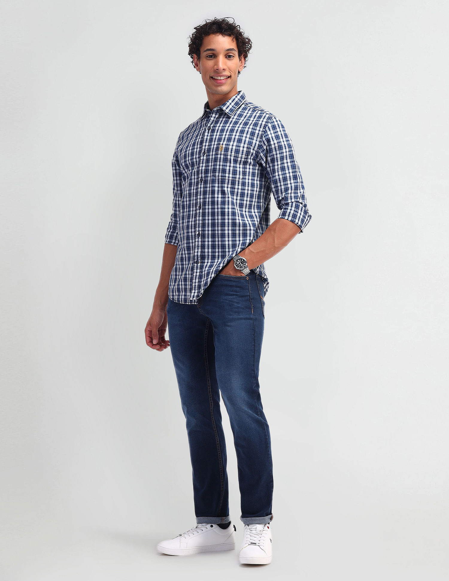 U.S. Polo Assn. Denim Co. Slim Fit Tartan Checked Shirt