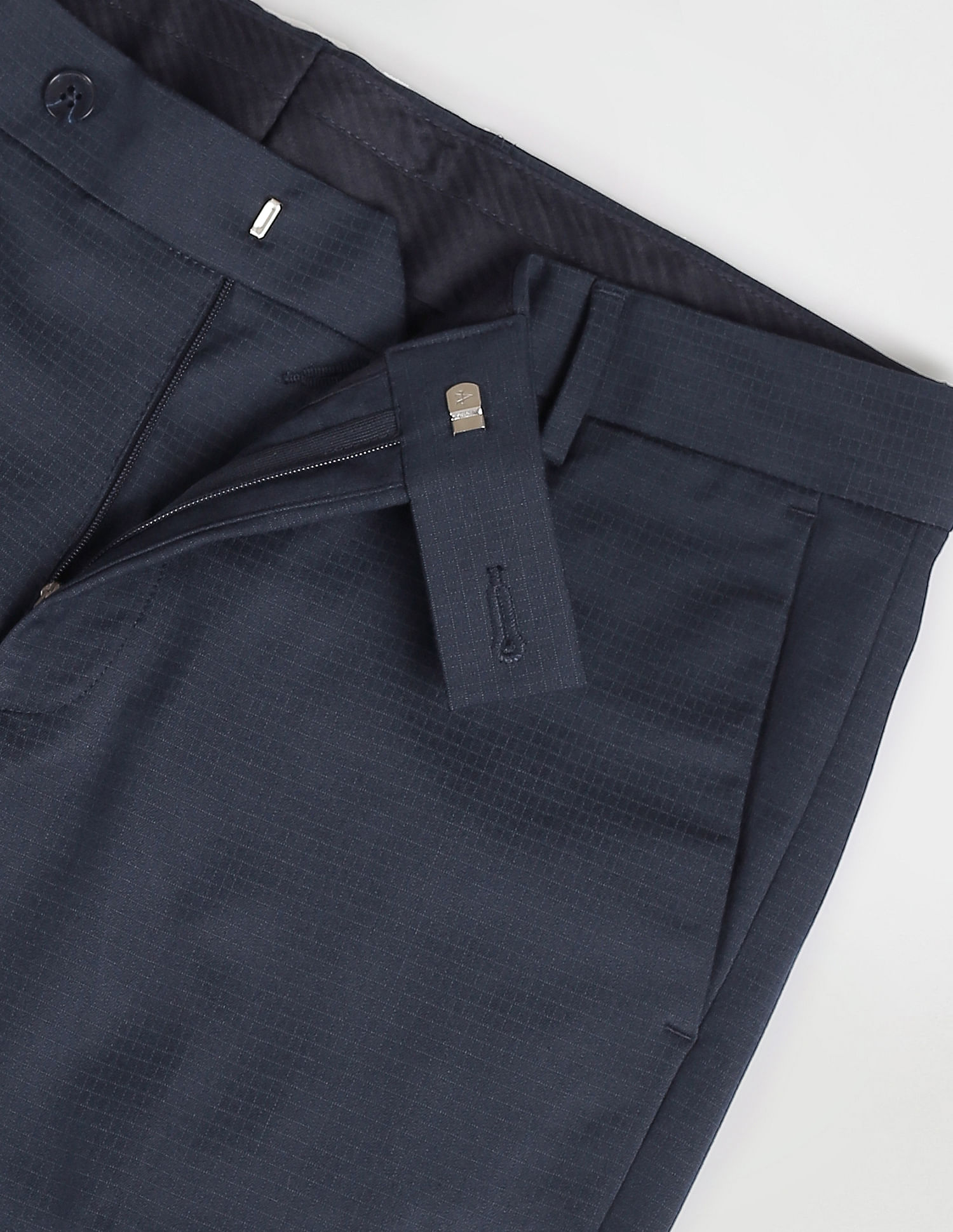 Arrow Microcheck Hudson Regular Fit Trousers