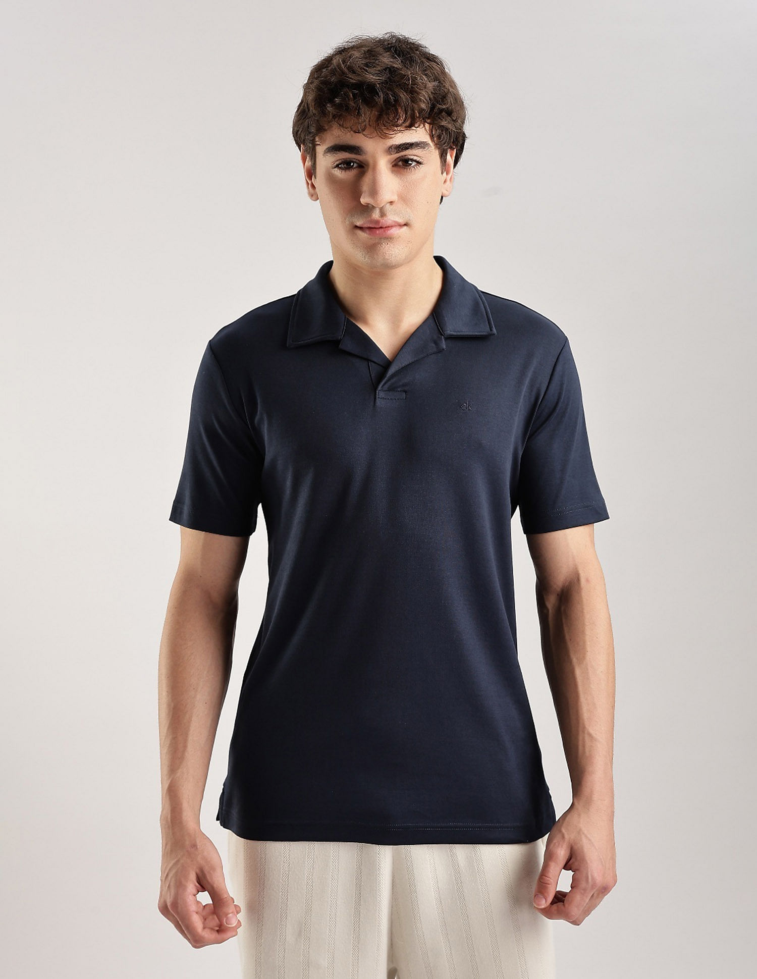 Calvin Klein Jeans Solid Slim Fit Cotton Polo Shirt
