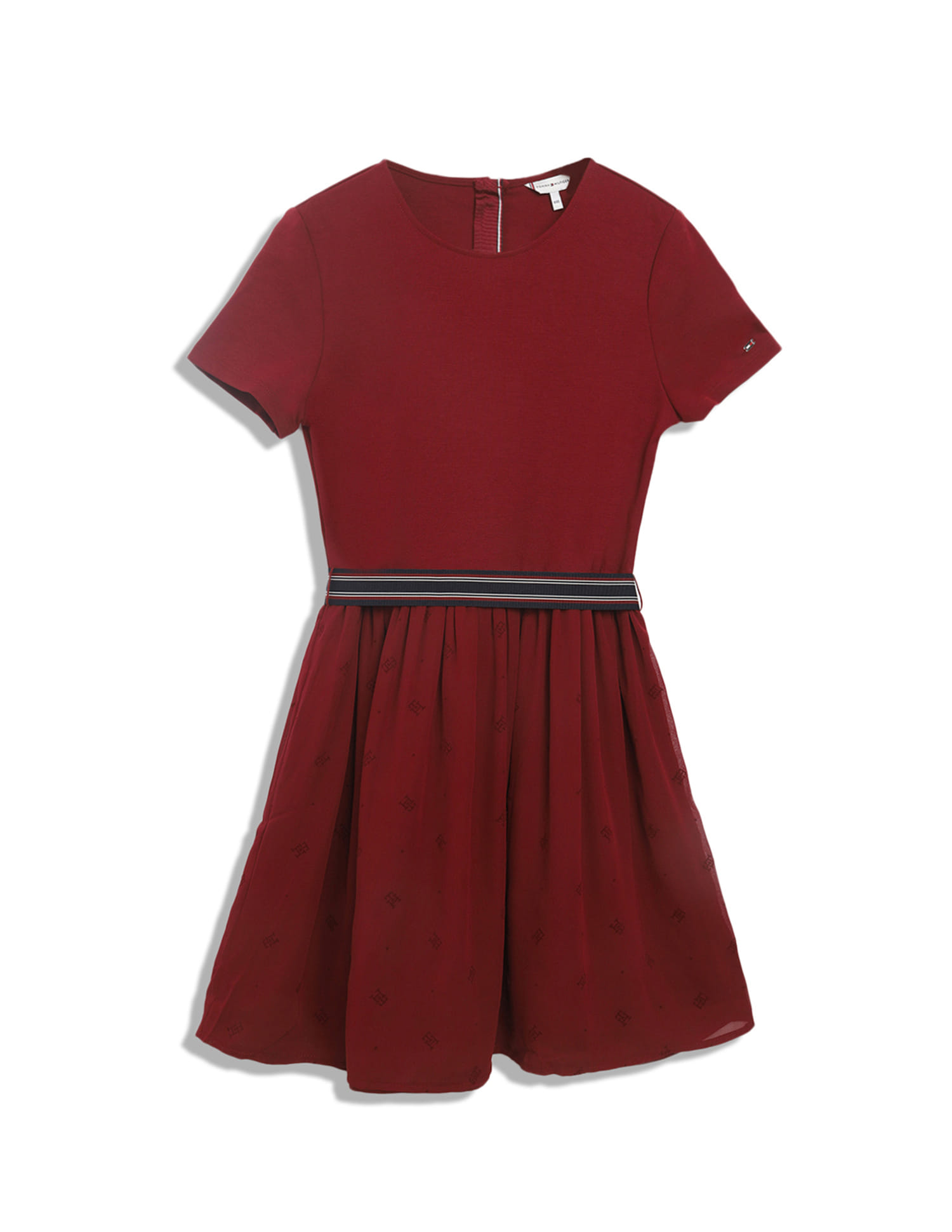 knee length dresses for ladies Tommy Hilfiger Printed Puff-Sleeve A-Line Dress – DGFOutlet main image 0