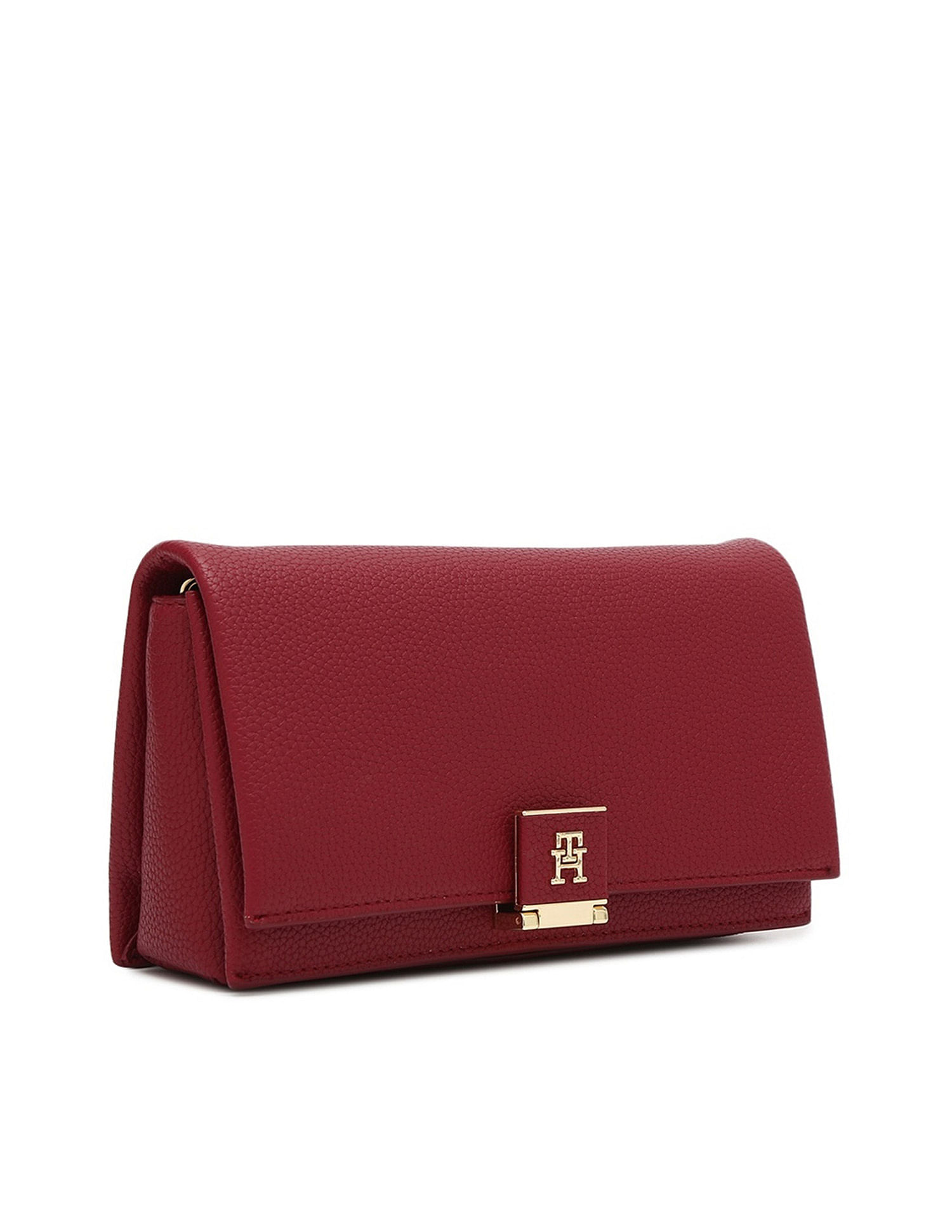 Tommy Hilfiger Solid Red Pu Sling Bag
