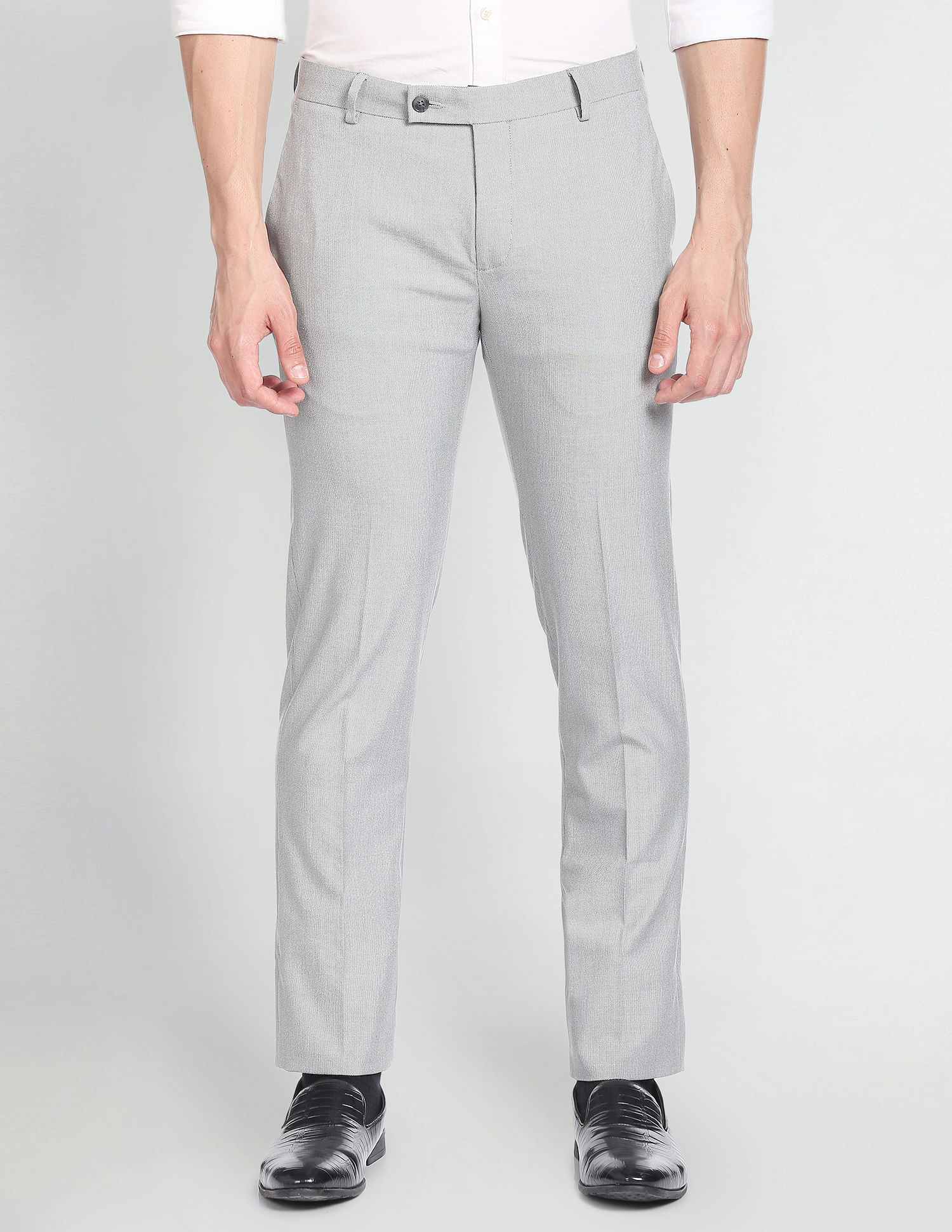 Arrow Tailored Regular Fit Dobby Formal Trousers