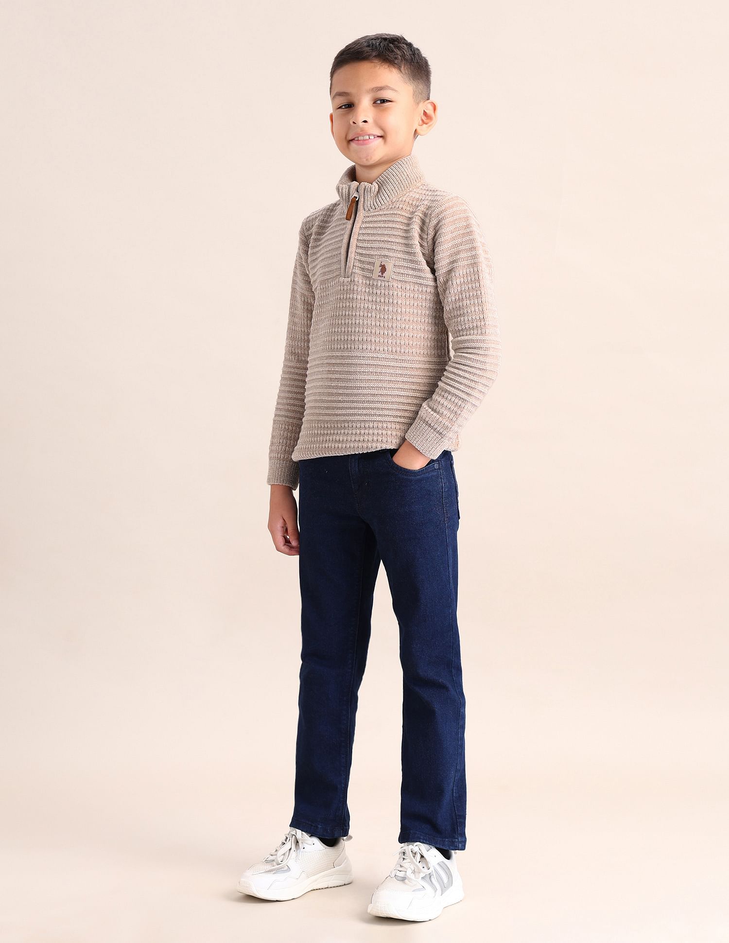 U.S. Polo Assn. Kids Boys Patterned Knit Sweater