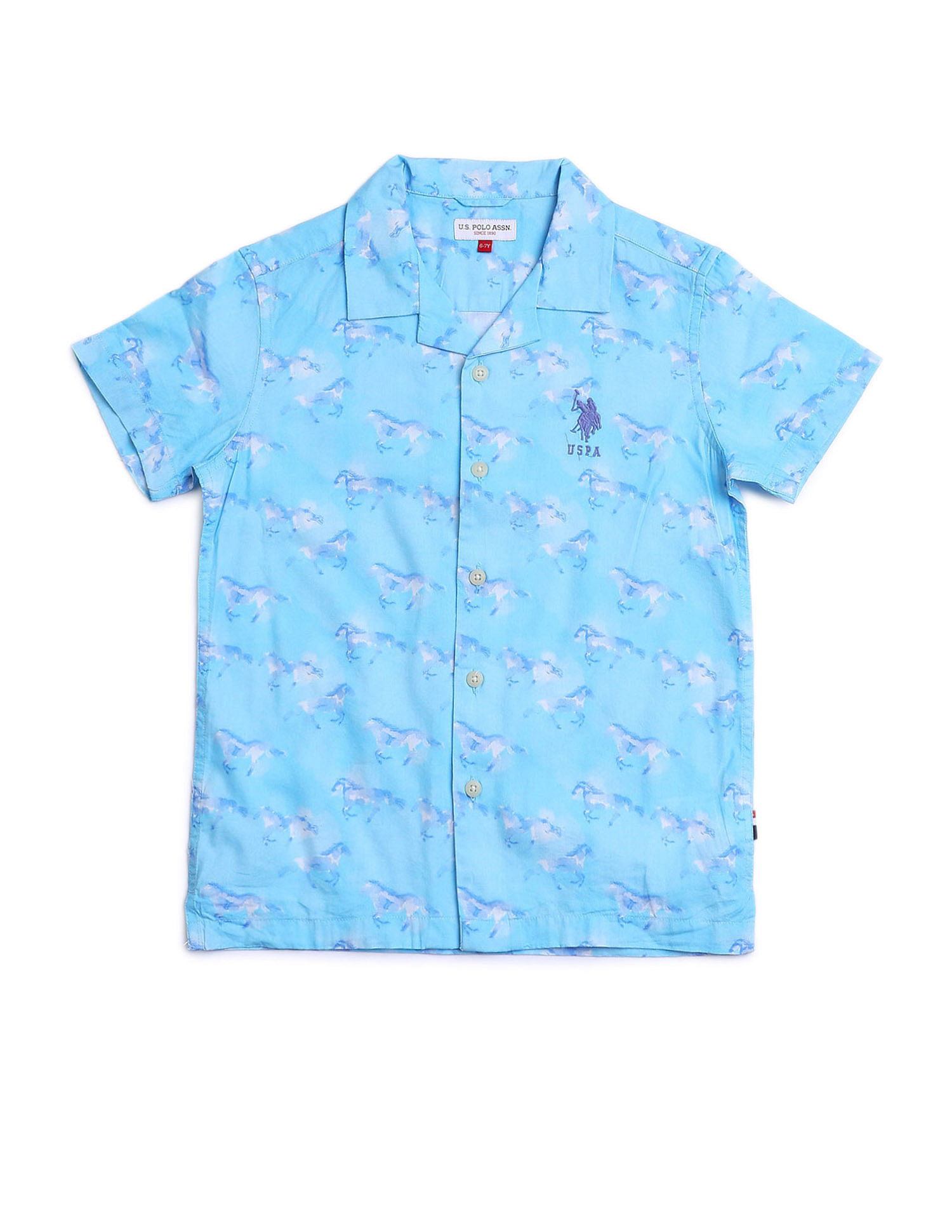 U.S. Polo Assn. Kids Boys Relaxed Fit All Over Printed Shirt