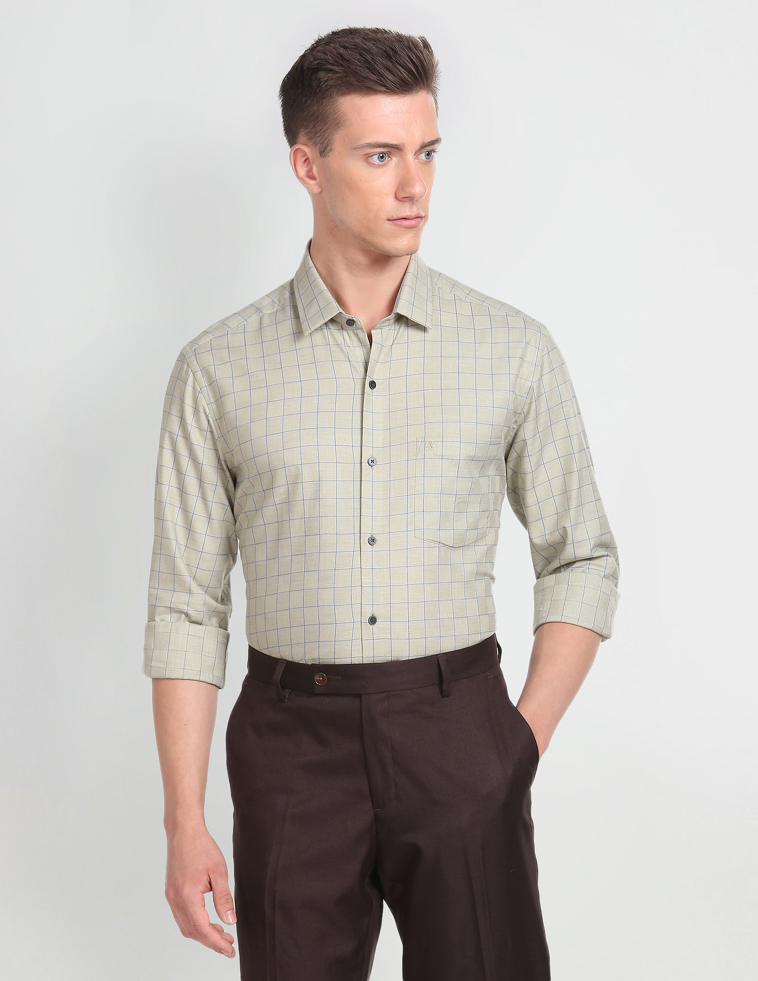 Arrow Graph Check Cotton Formal Shirt