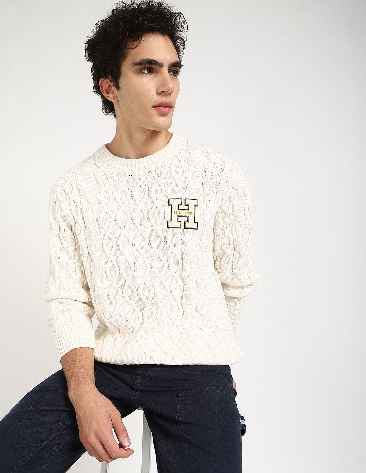 Tommy Hilfiger Aop Relaxed-Fit Cotton Sweater