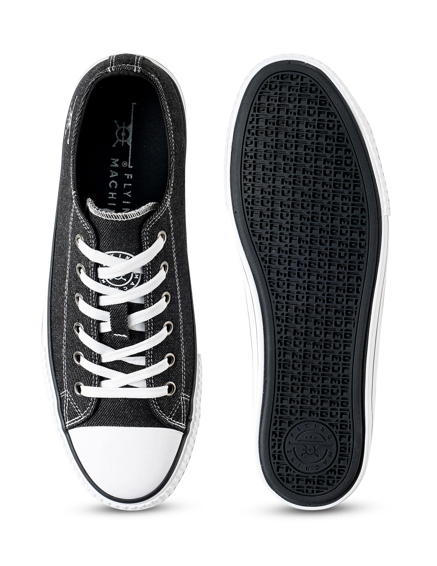 Flying Machine Men Round Toe Washed Cox 2.0 Sneakers
