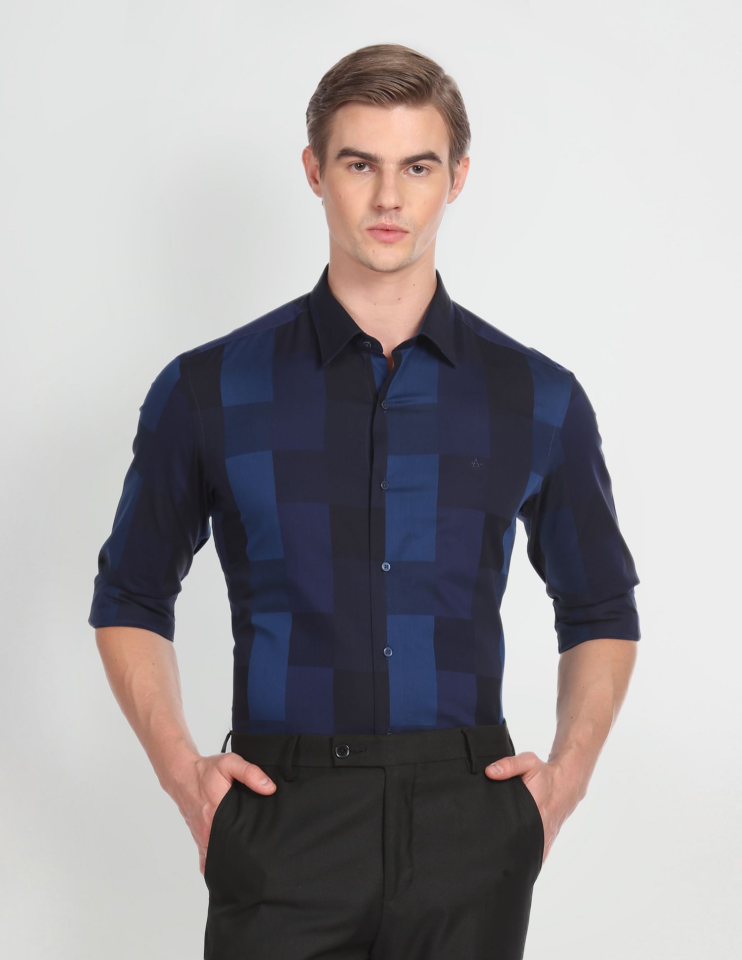 Arrow Newyork Colour Block Cotton Twill Shirt