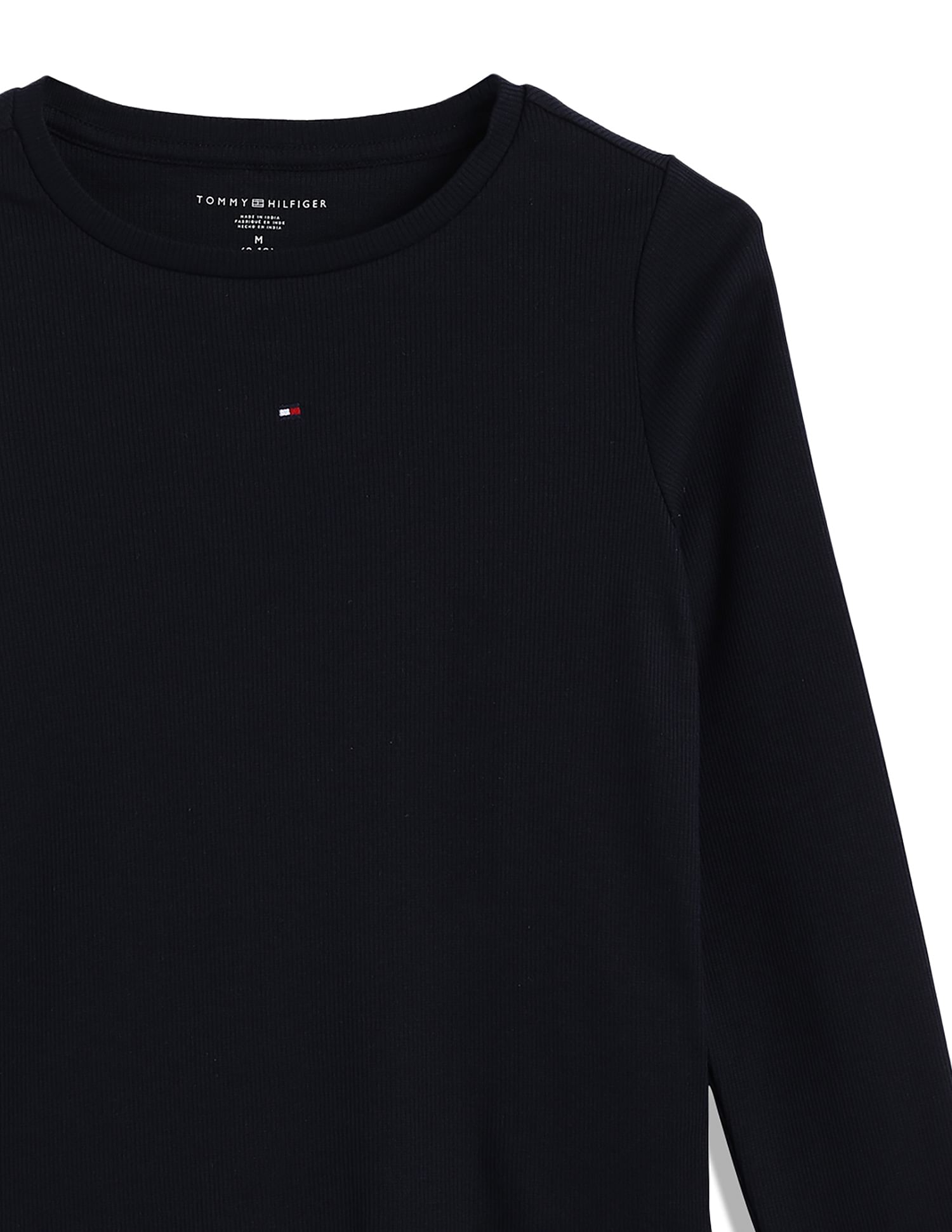 Tommy Hilfiger Kids Girls Round Neck Essential Rib T-Shirt