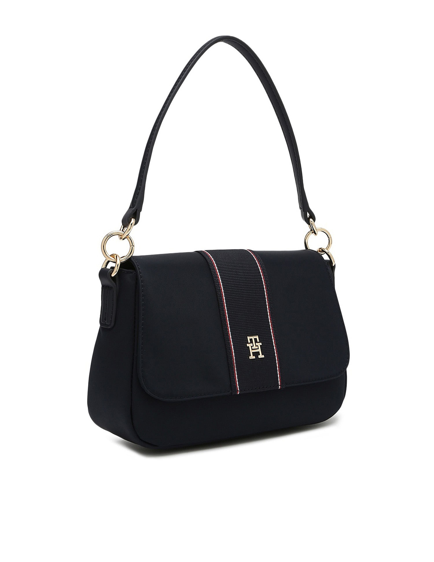 Tommy Hilfiger Solid Blue Nylon Shoulder Bag