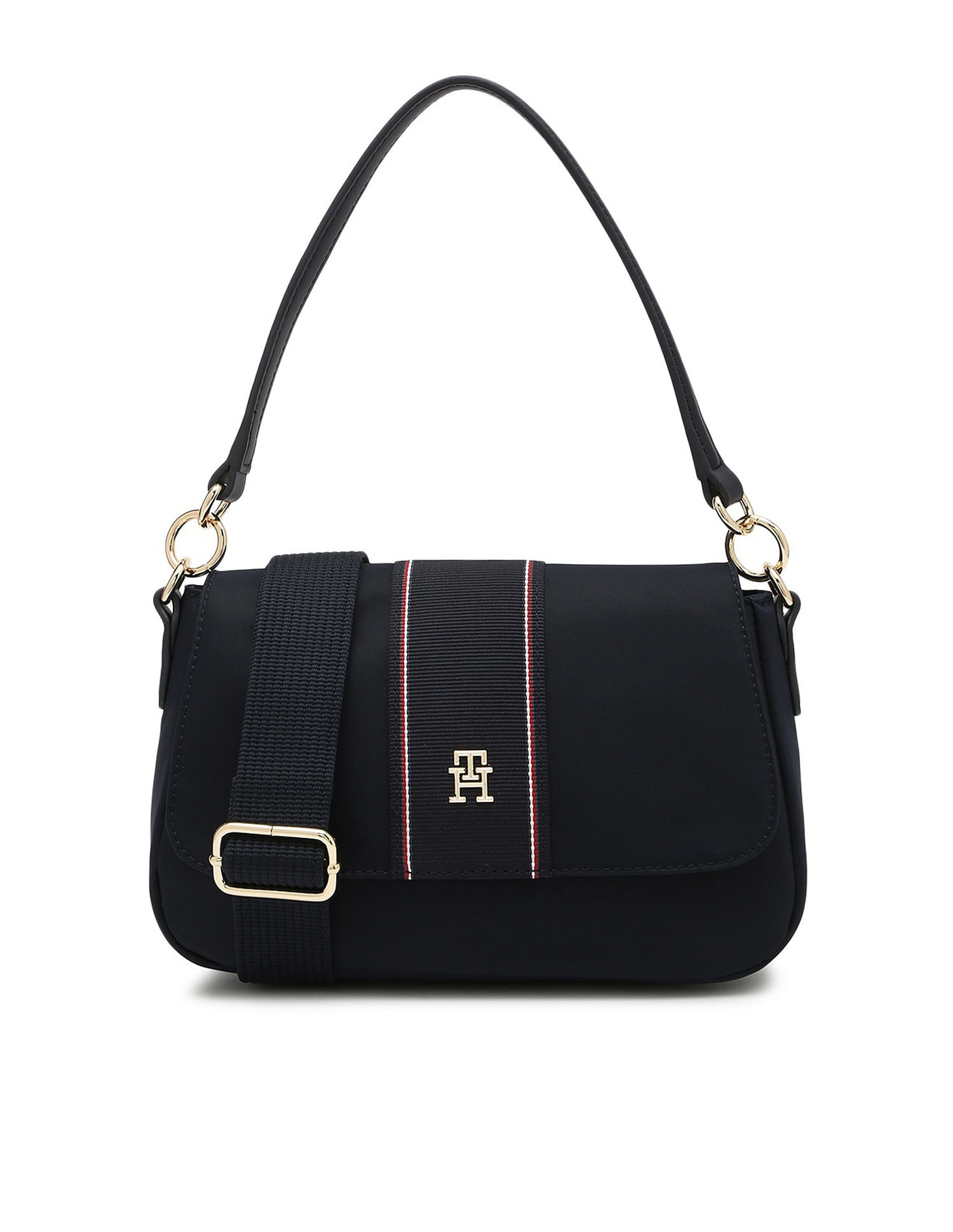 Tommy Hilfiger Solid Blue Nylon Shoulder Bag