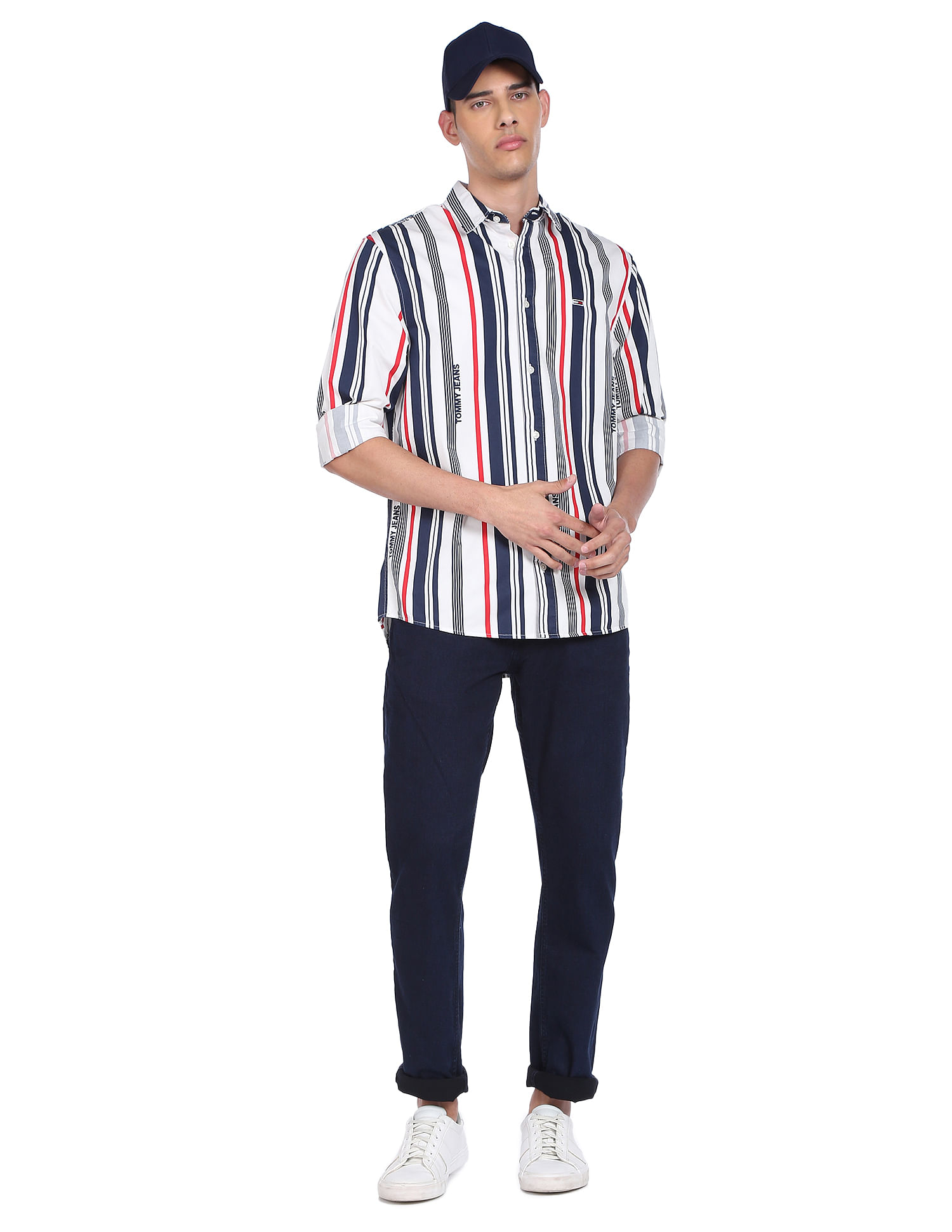 Tommy Hilfiger Men Dark Blue Ryan Straight Fit Rinsed Jeans