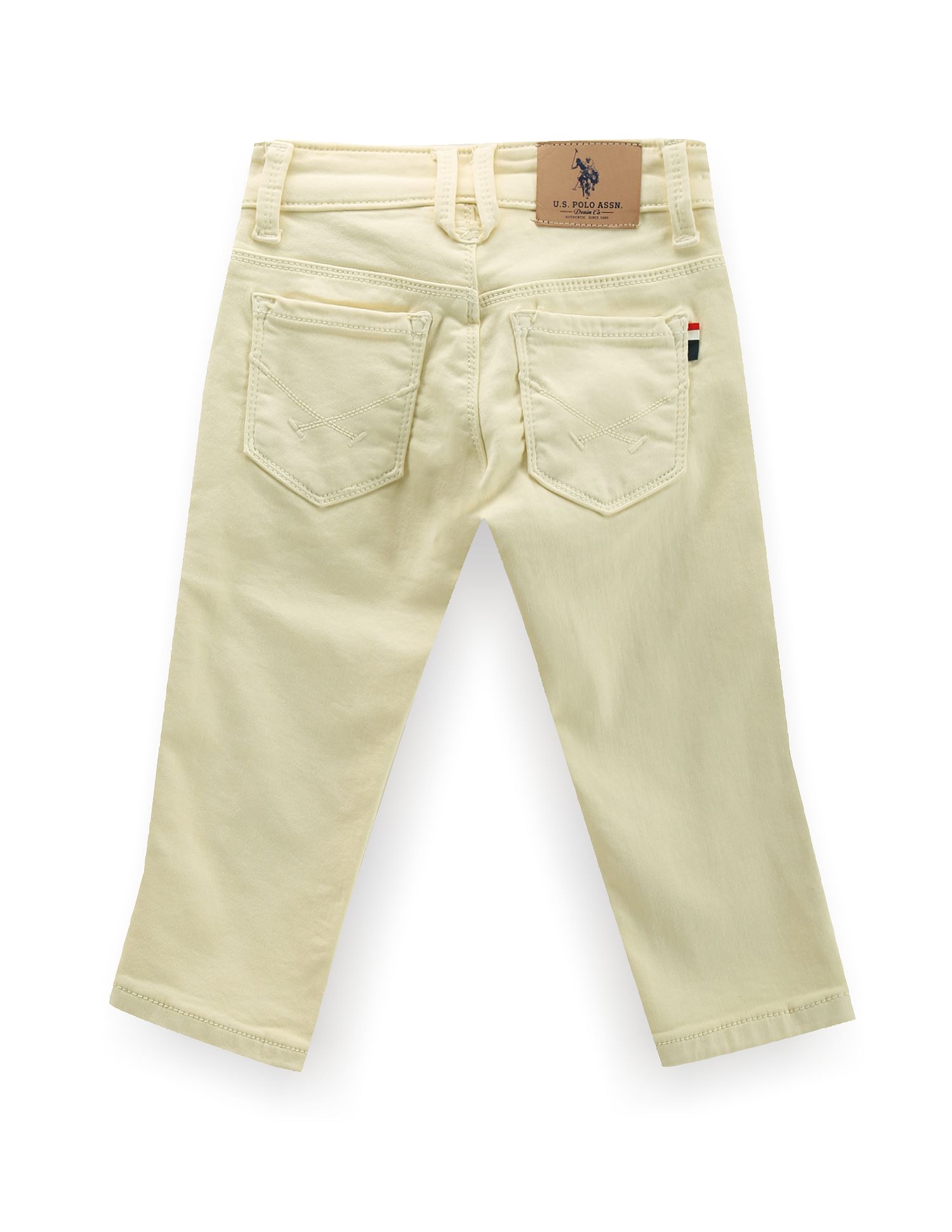 U.S. Polo Assn. Kids Boys Slim Fit Cream Jeans