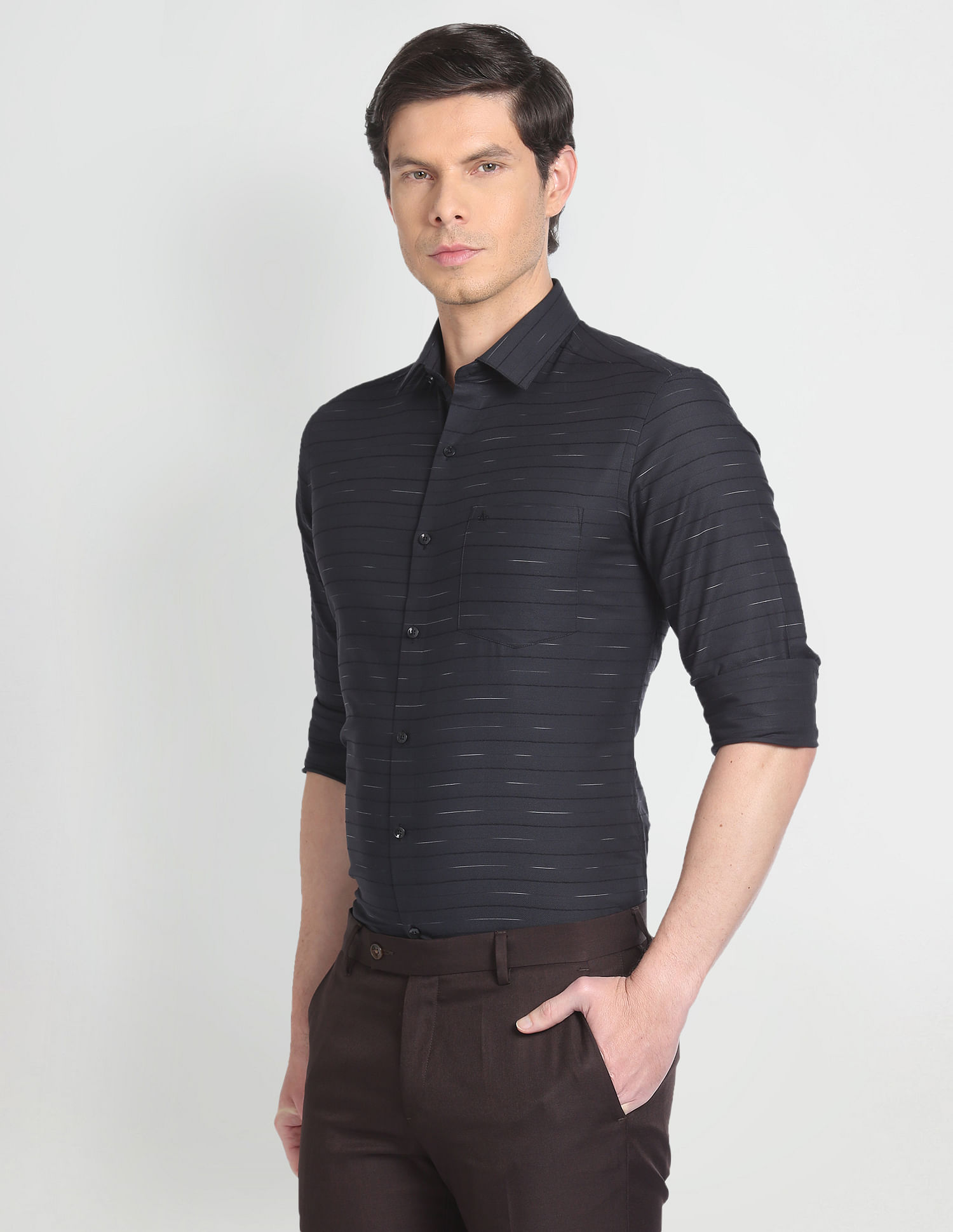 Arrow Horizontal Stripe Dobby Formal Shirt