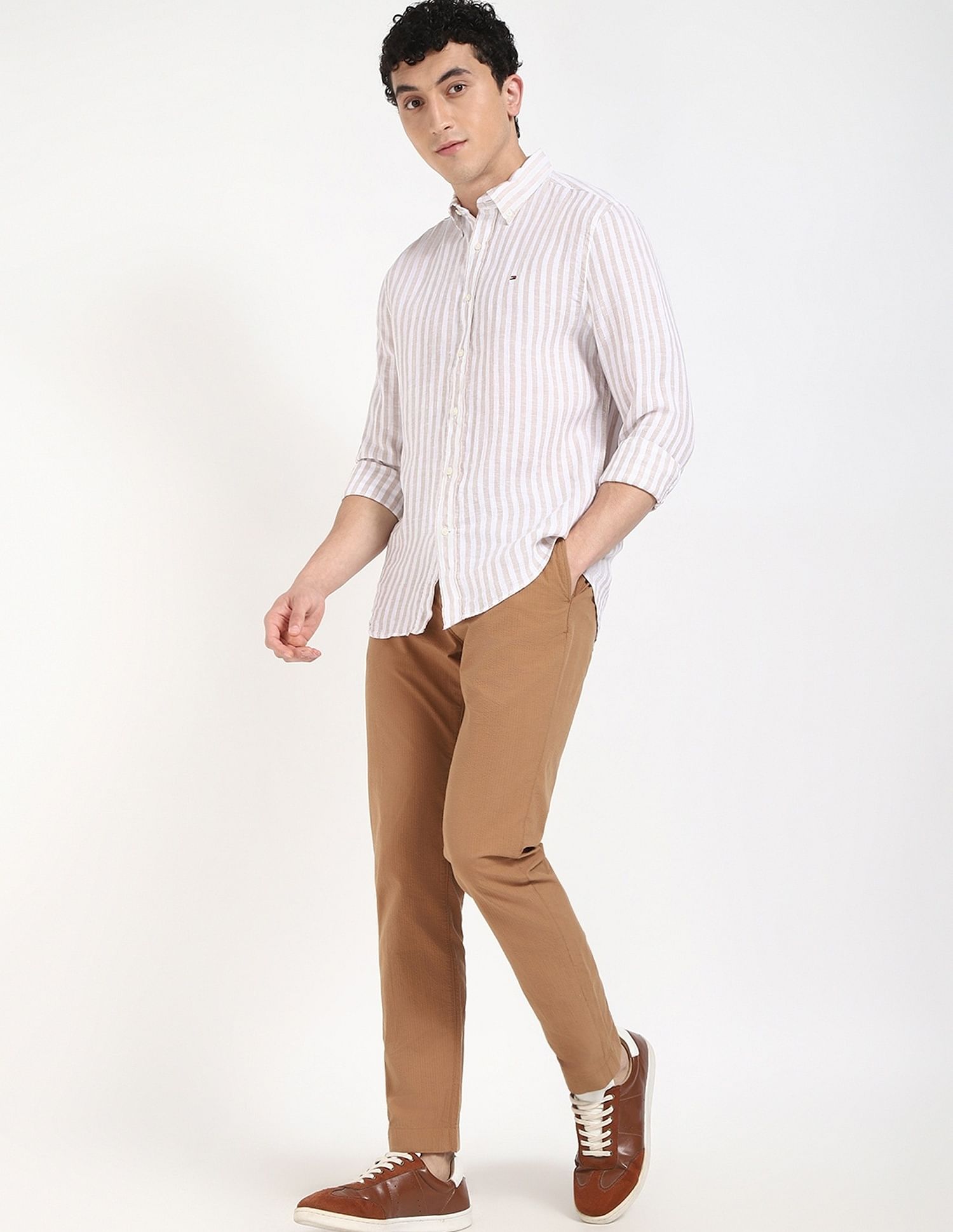Tommy Hilfiger Striped Regular-Fit Linen Shirt