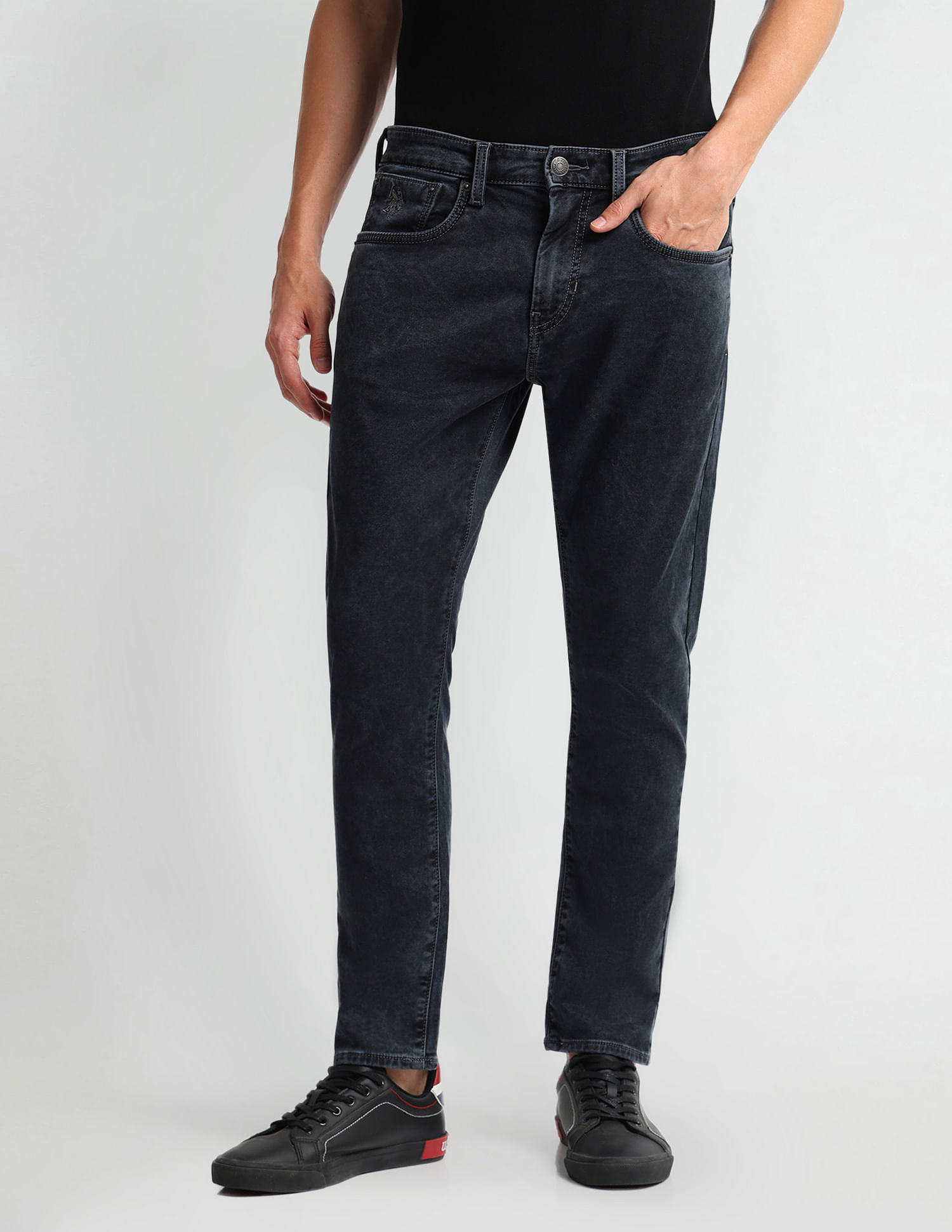 U.S. Polo Assn. Denim Co. Henry Tapered Cropped Fit Black Jeans