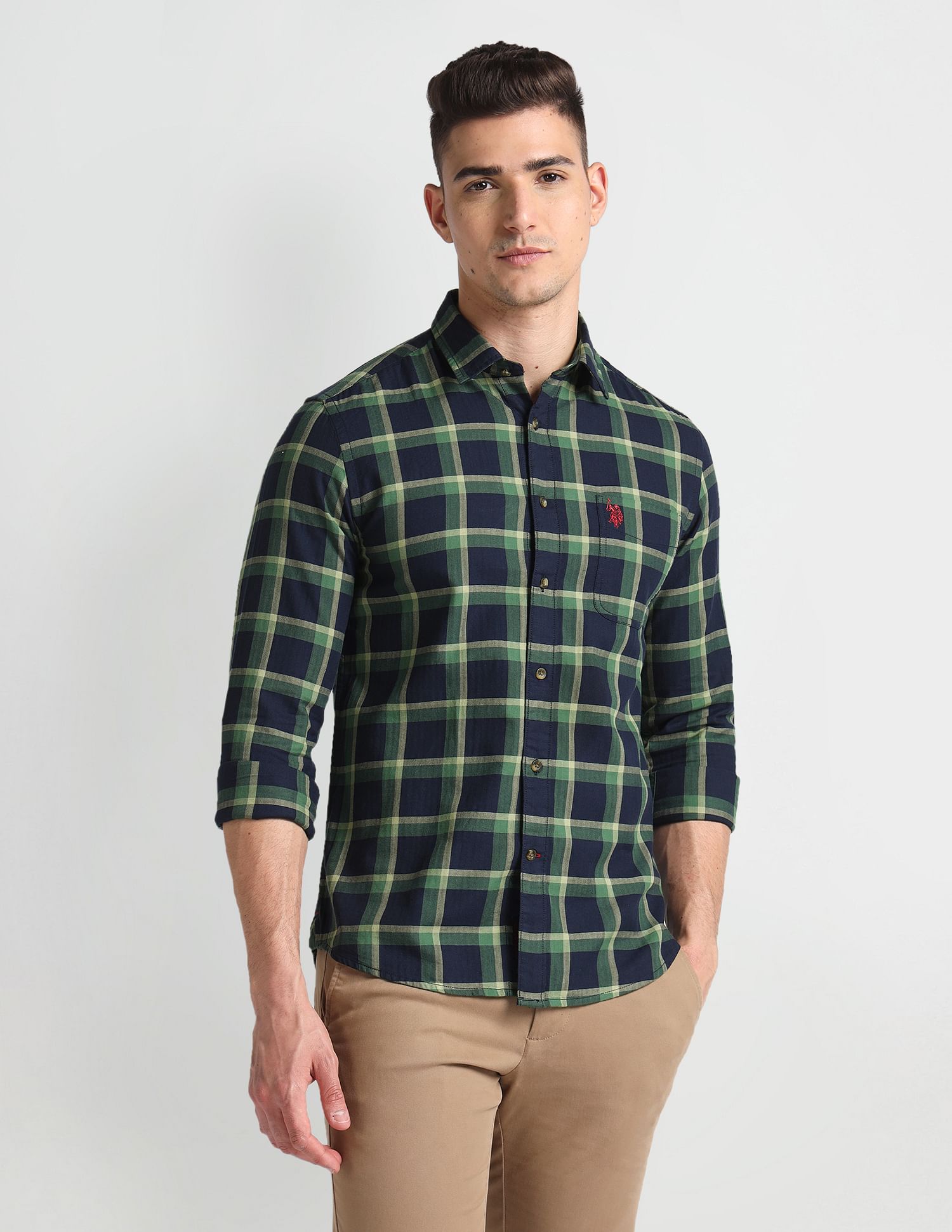 U.S. Polo Assn. Denim Co. Tartan Check Herringbone Shirt