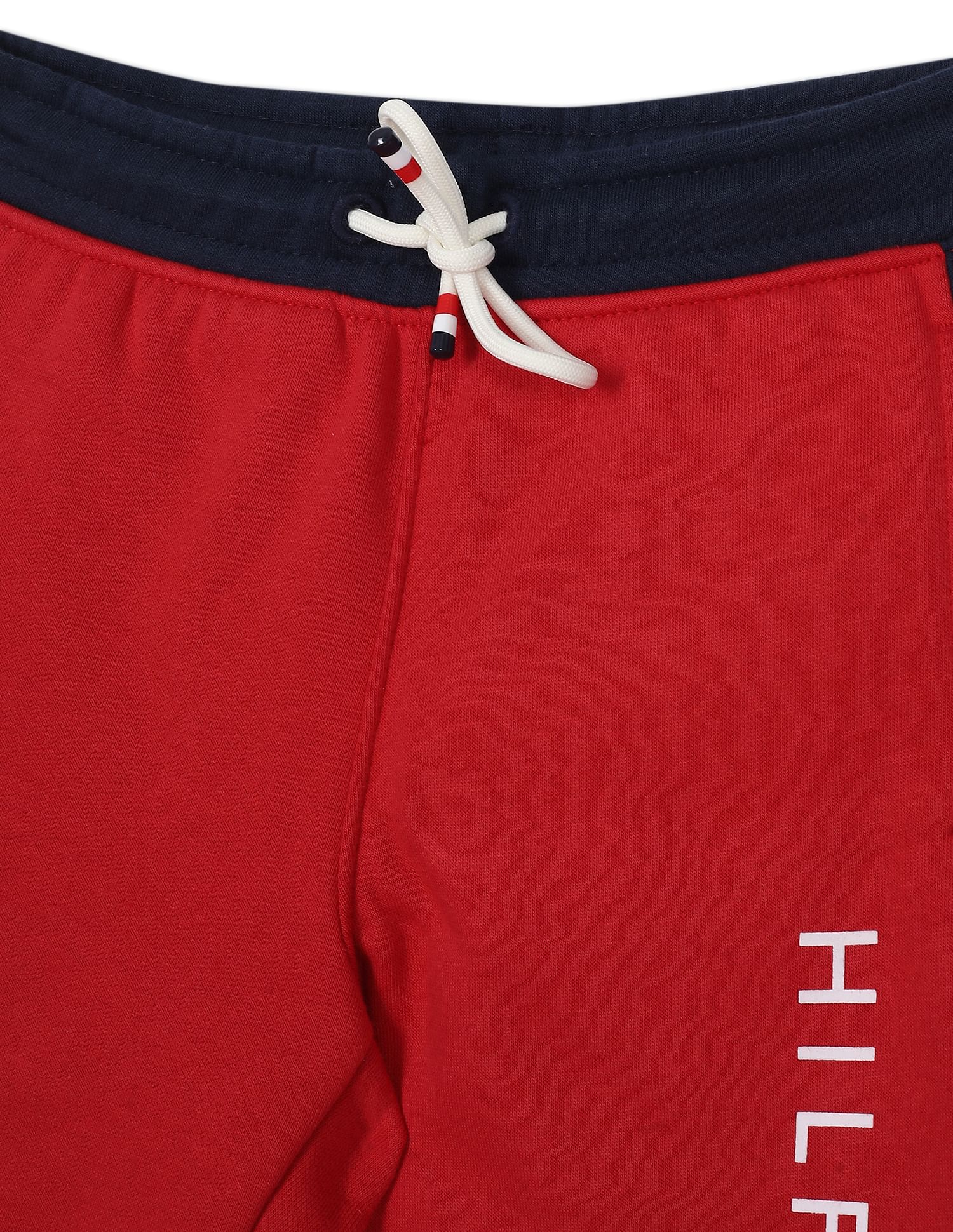 Tommy Hilfiger Kids Boys Red And Navy Colour Block Logo Shorts