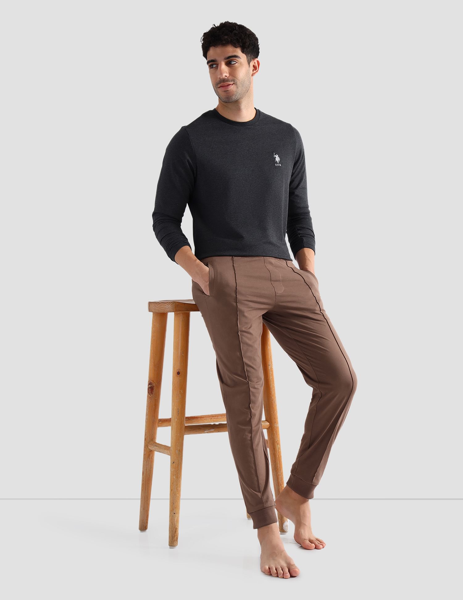USPA Innerwear Solid Comfort Fit OJ006 Lounge Joggers - Pack Of 1