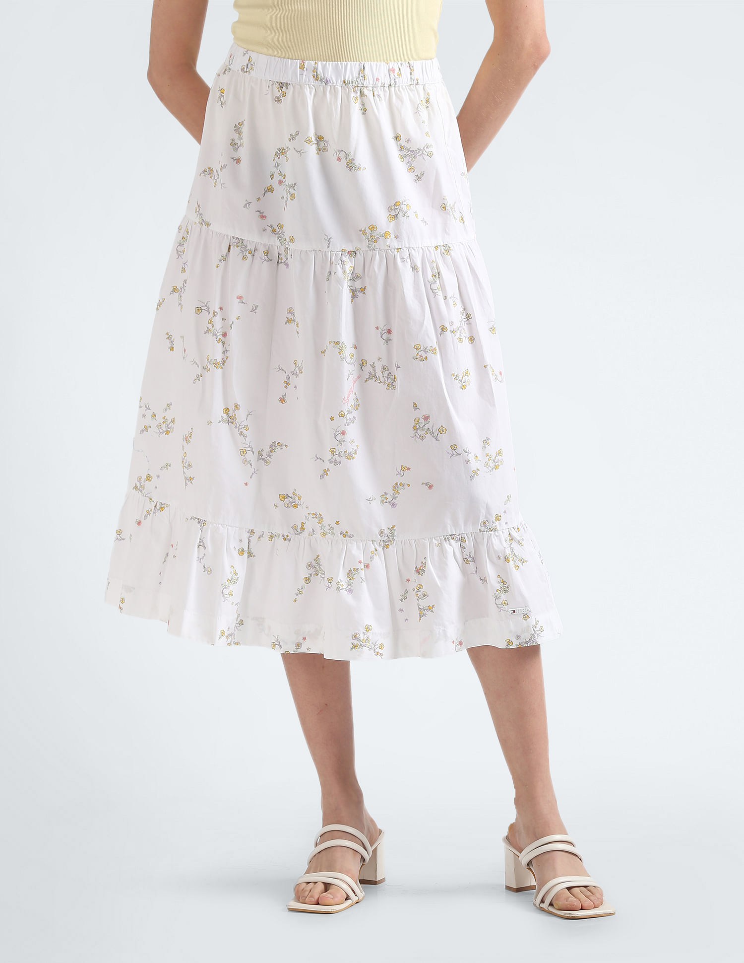 Buy Tommy Hilfiger Floral Poplin Midi Skirt NNNOW