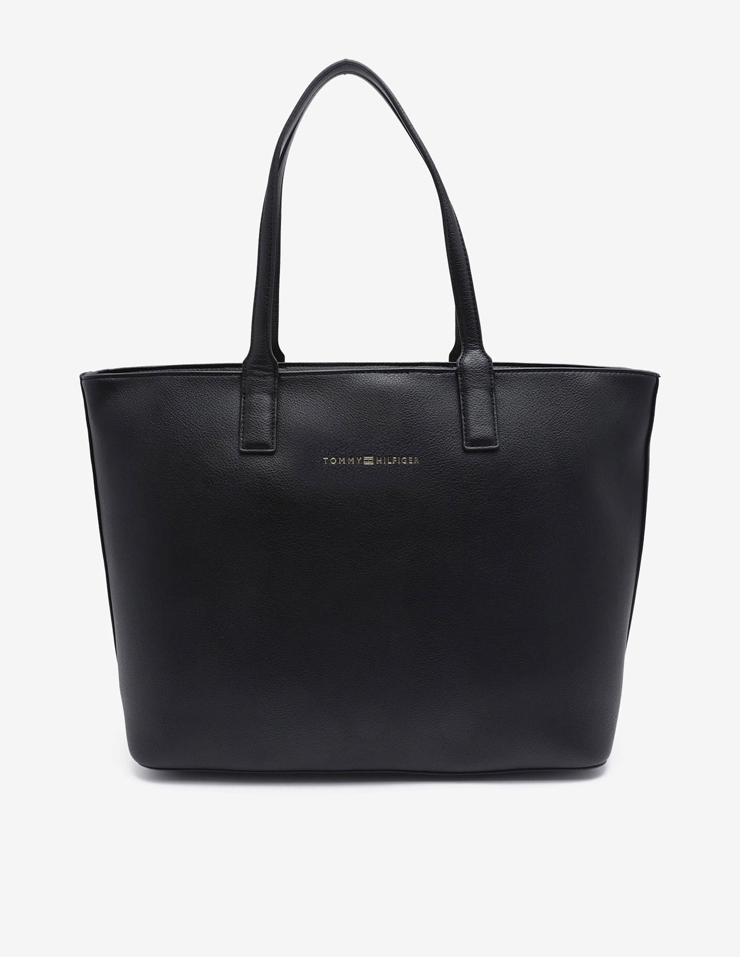 Buy Tommy Hilfiger Solid Black Pu Tote Bag