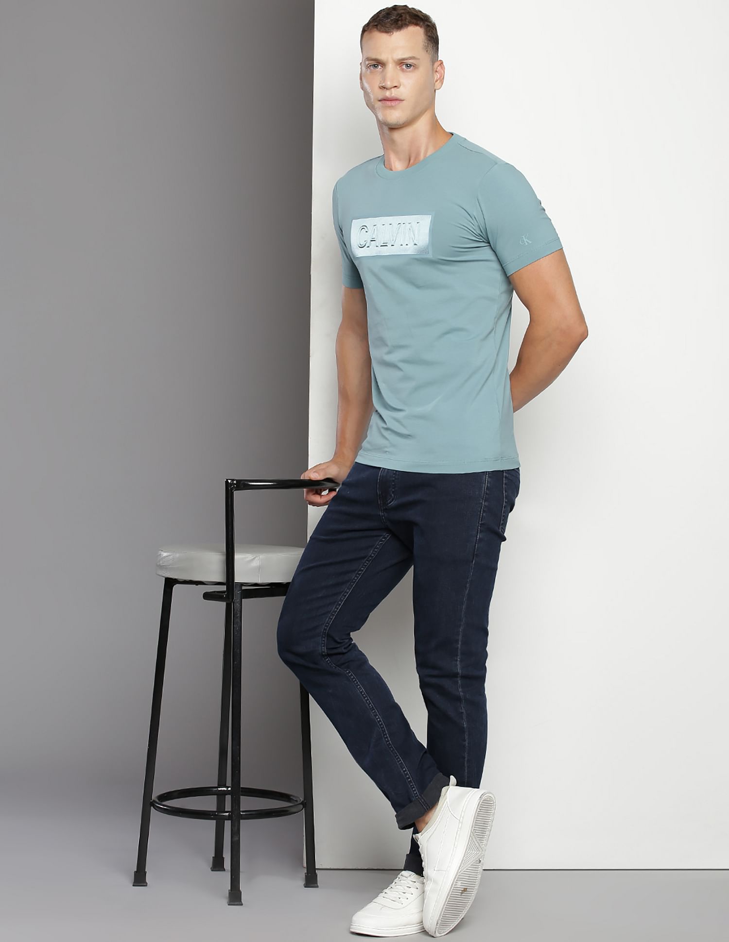 Calvin Klein Brand Print Slim Fit T-Shirt