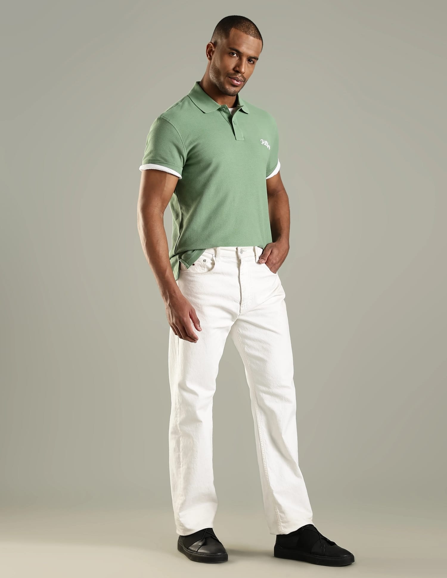 Buy Tommy Hilfiger Embroidered Logo Regular Fit Cotton Polo T