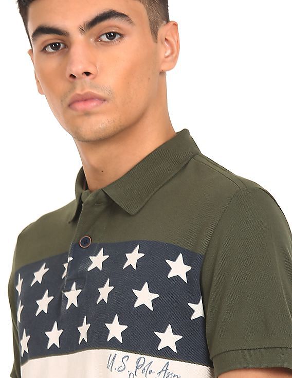 U.S. Polo Assn. Denim Co. Cotton Graphic Print Polo Shirt