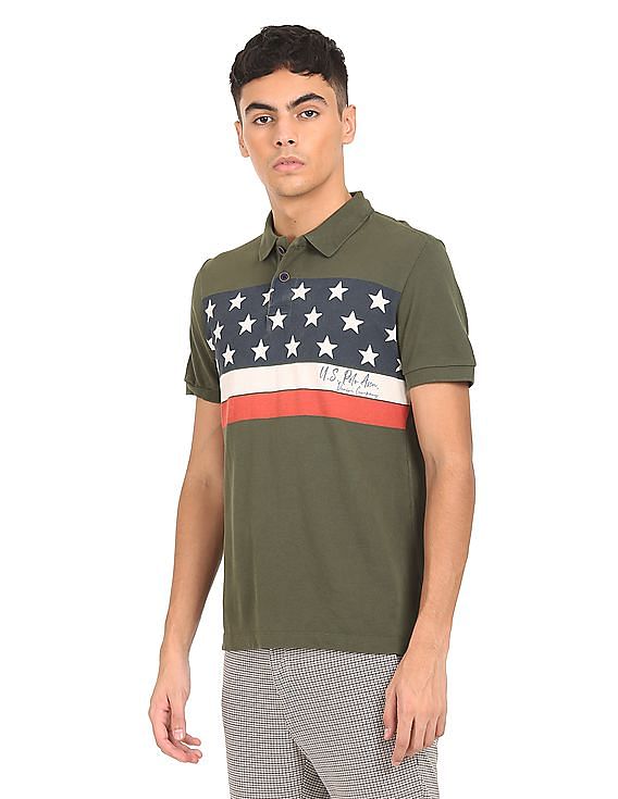 U.S. Polo Assn. Denim Co. Cotton Graphic Print Polo Shirt