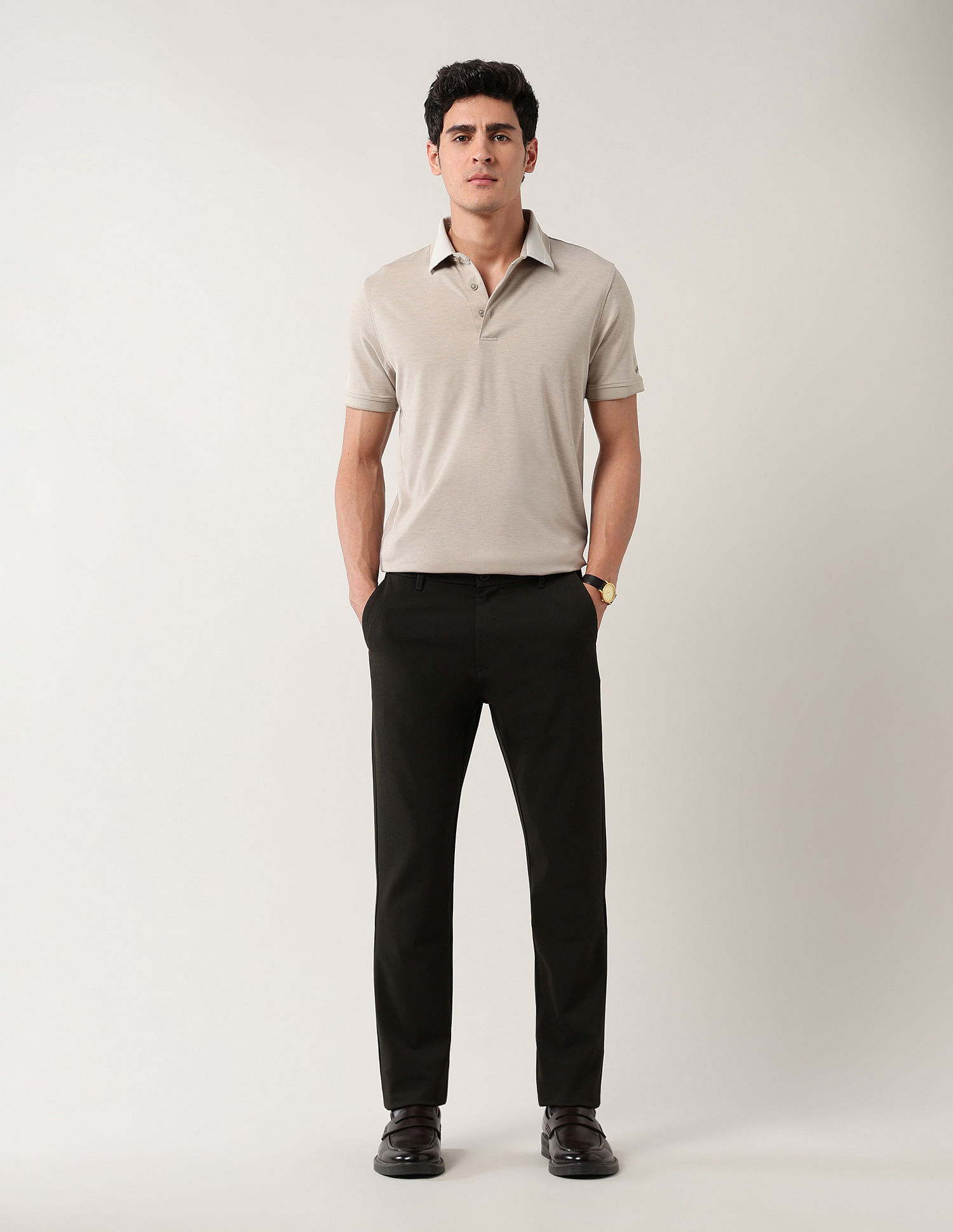Arrow Sport Solid Twill Autoflex Trousers