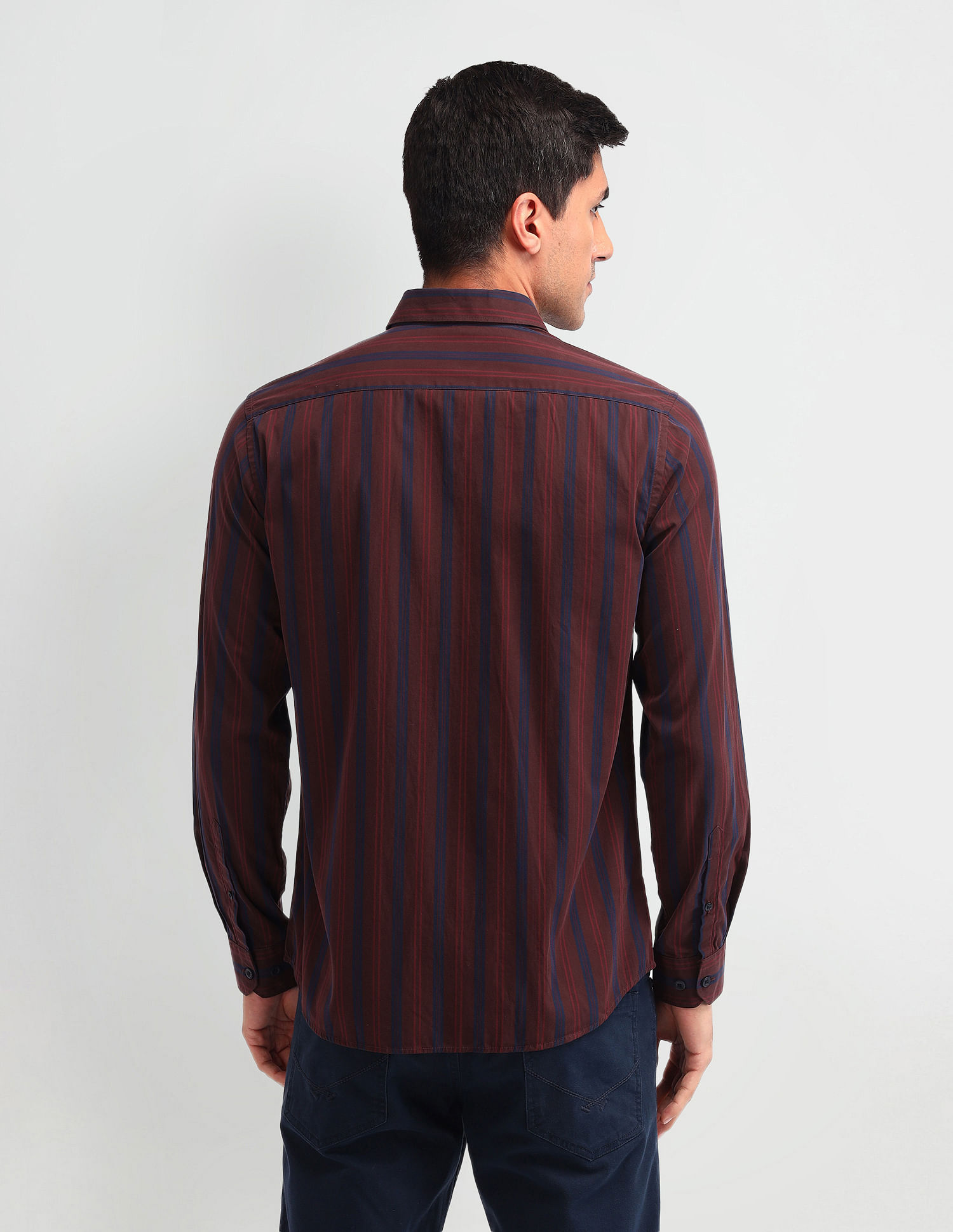Arrow Sport Vertical Striped Slim Fit Shirt