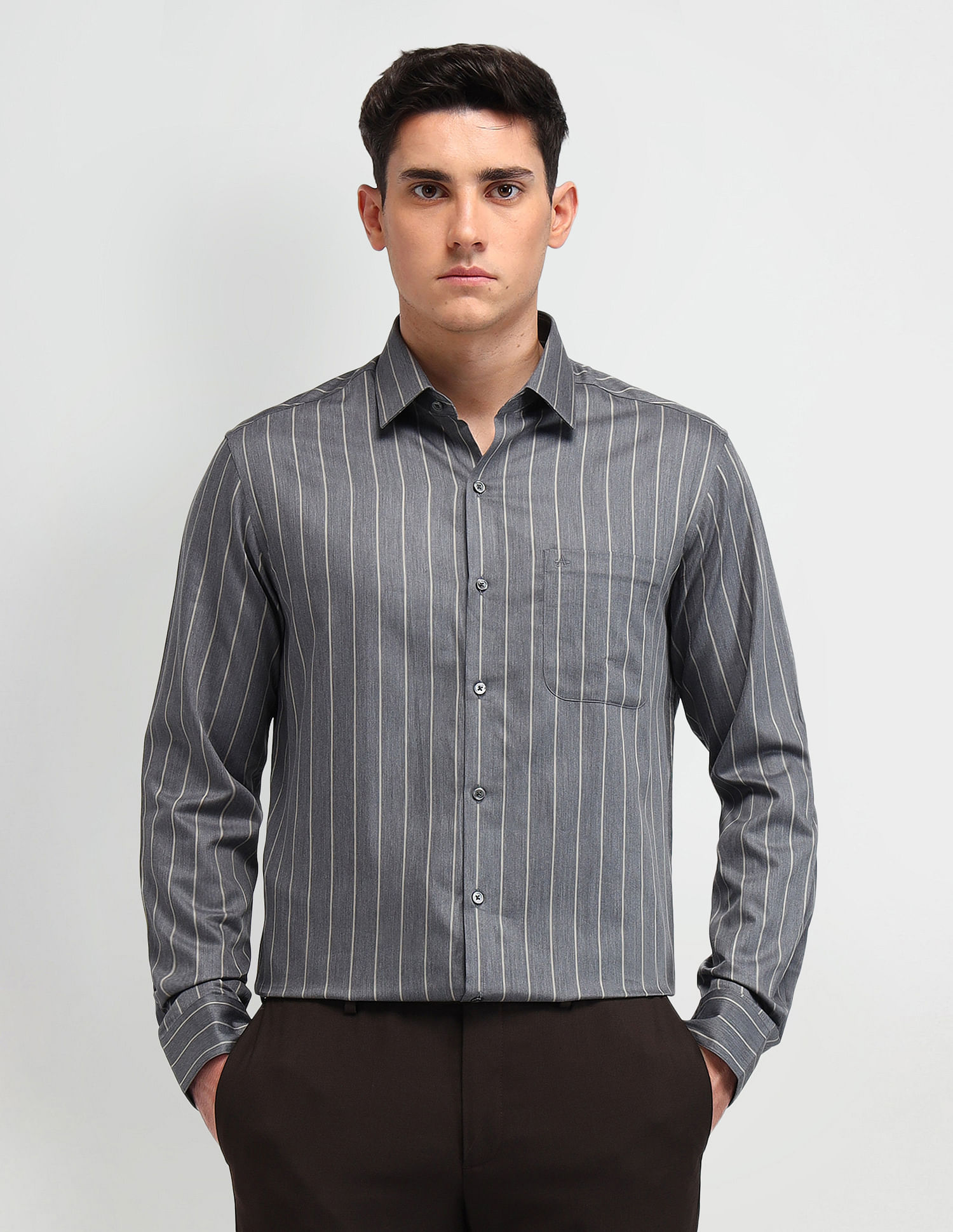 Arrow Italian Elegance Striped Slim Fit Shirt