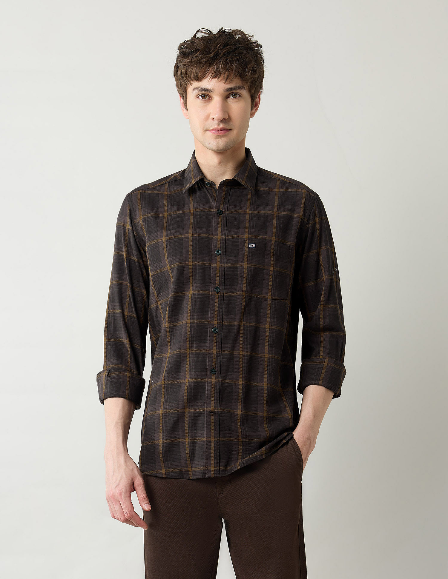 Arrow Sport Grid Tattersall Checked Dobby Shirt