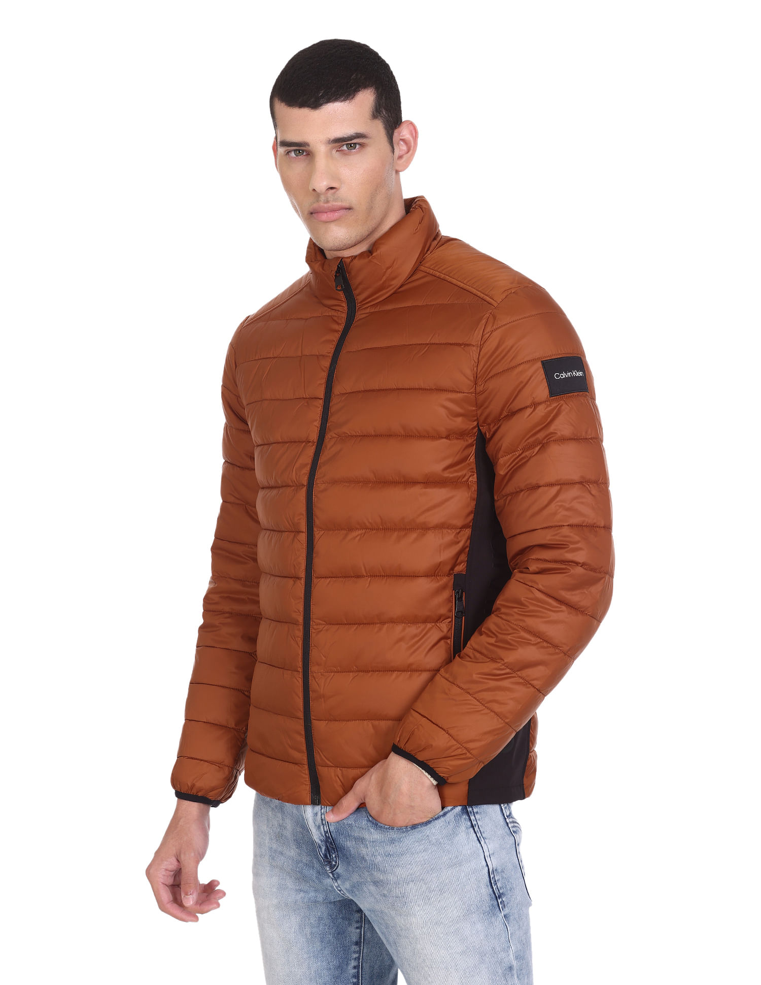 Puffer Jacket - Brown Large