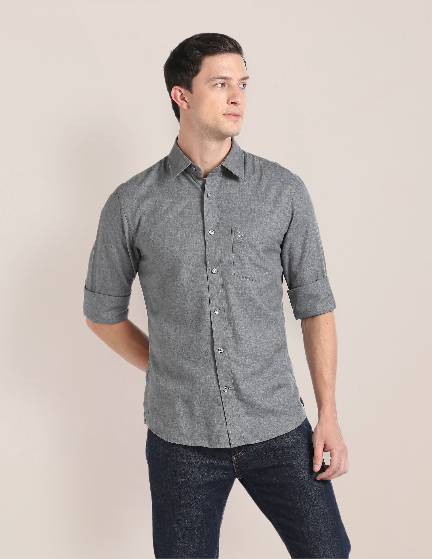 U.S. Polo Assn. Heathered Regular Fit Shirt