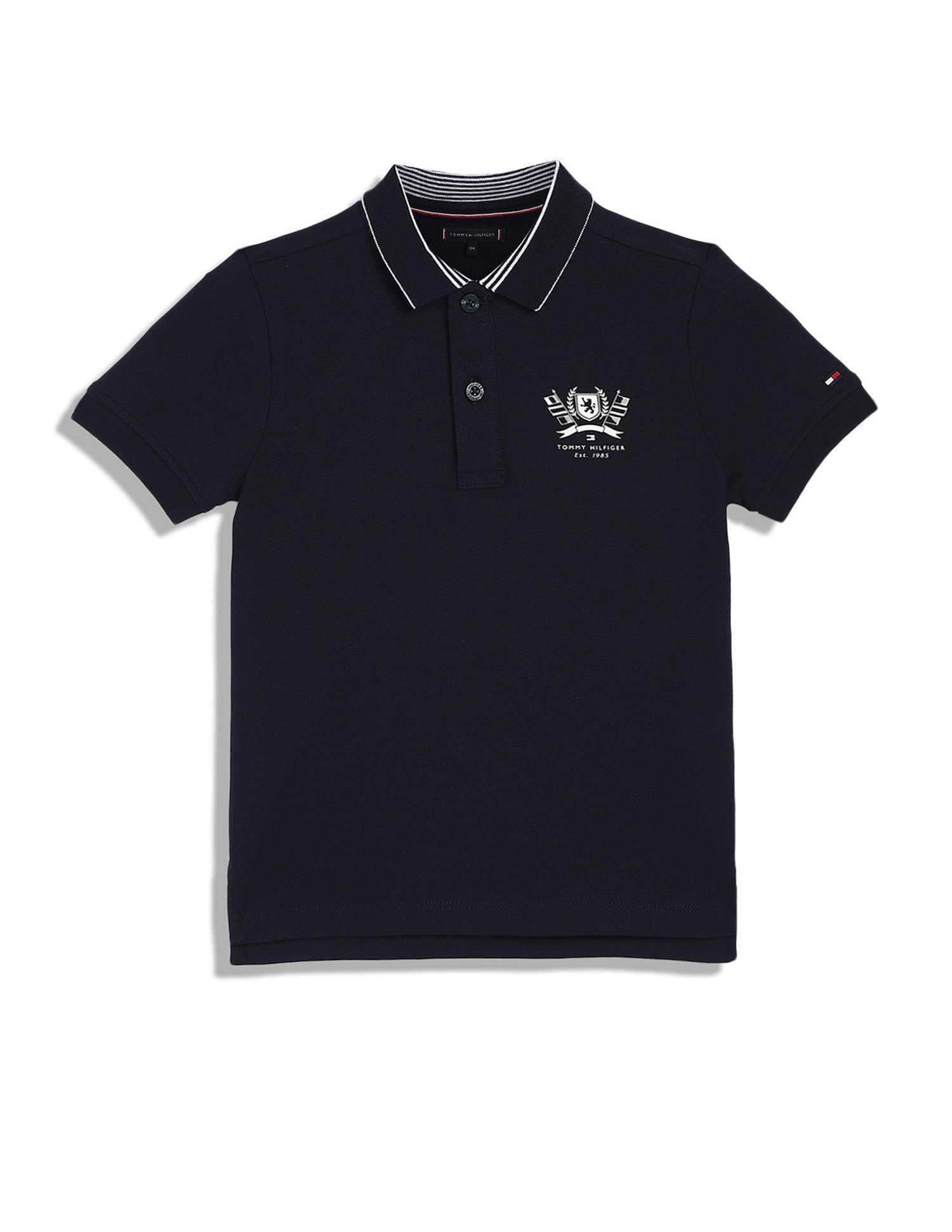 Tommy Hilfiger Kids Boys Solid Regular-Fit Cotton Polo T-Shirt