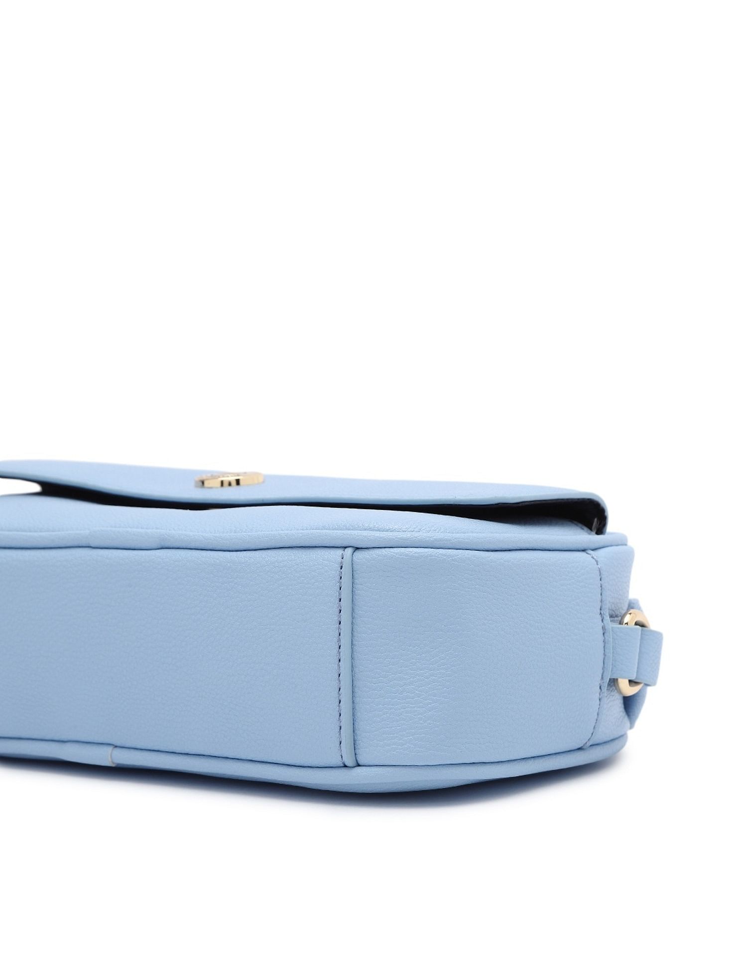 Tommy Hilfiger Solid Blue Pu Sling Bag