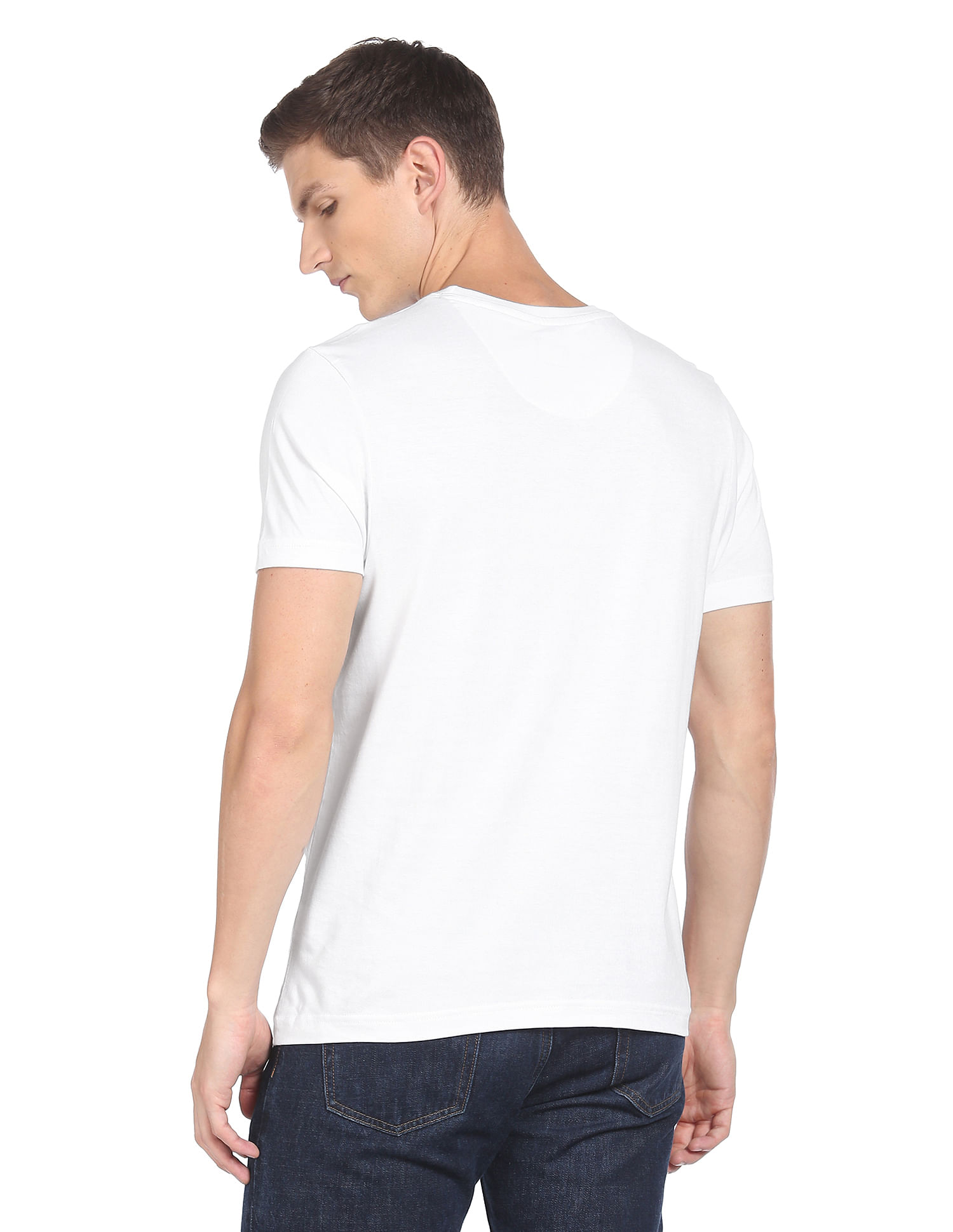 Logo Print Cotton T-shirt in White - Men