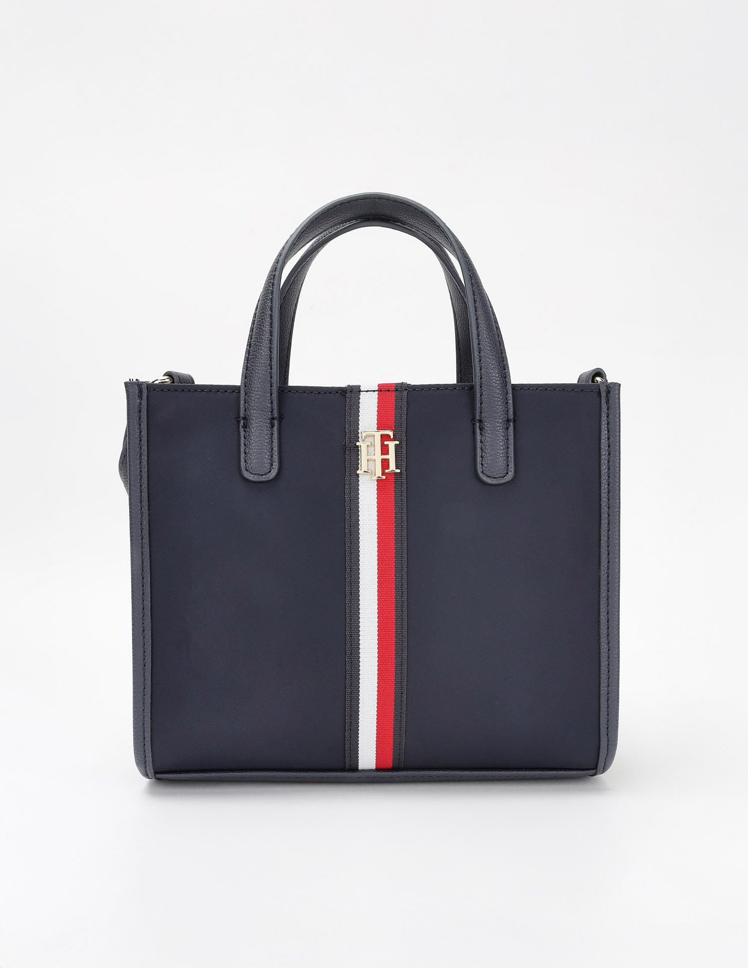 Tommy Hilfiger Solid Blue Nylon Handbag
