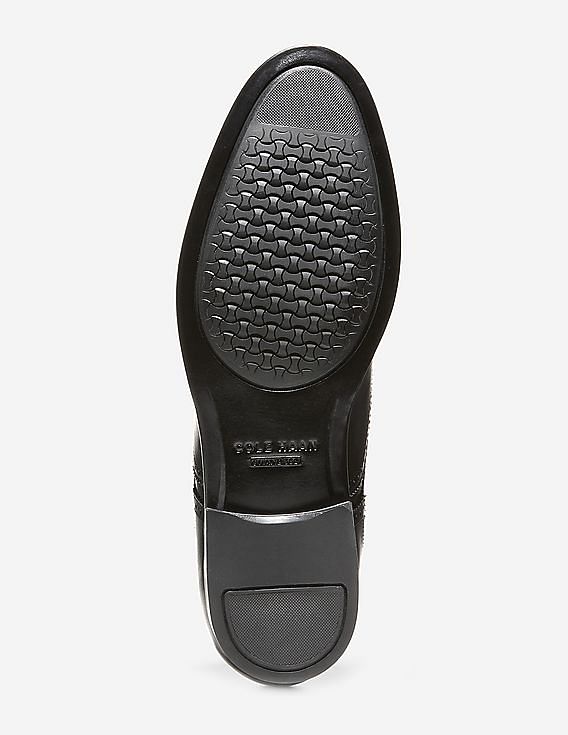 Cole Haan Men Black Perforated Dawson Grand 360 Wingtip Oxford Shoes