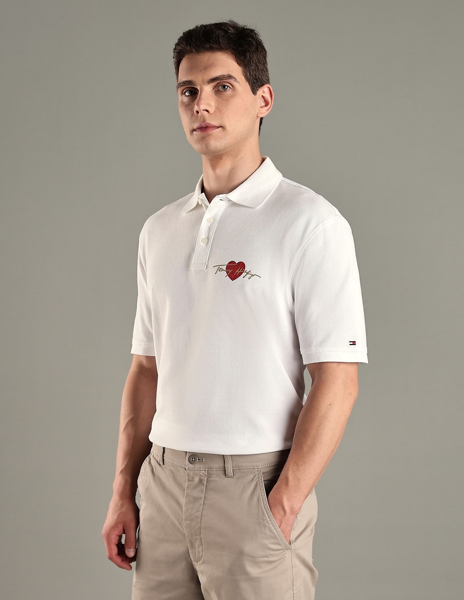Tommy Hilfiger Logo Regular-Fit Cotton Polo T-Shirt