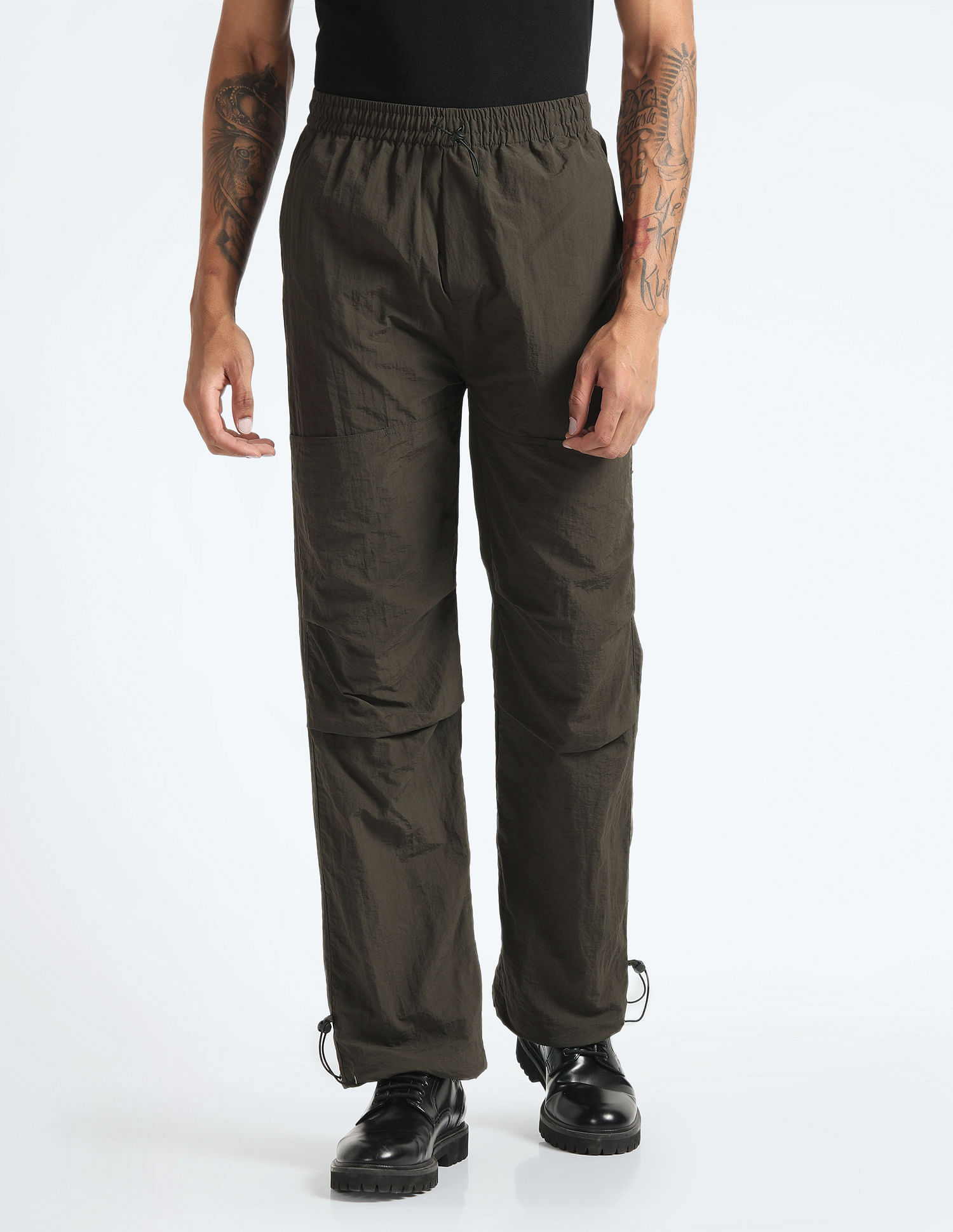 Flying Machine Relaxed Fit Solid Trousers