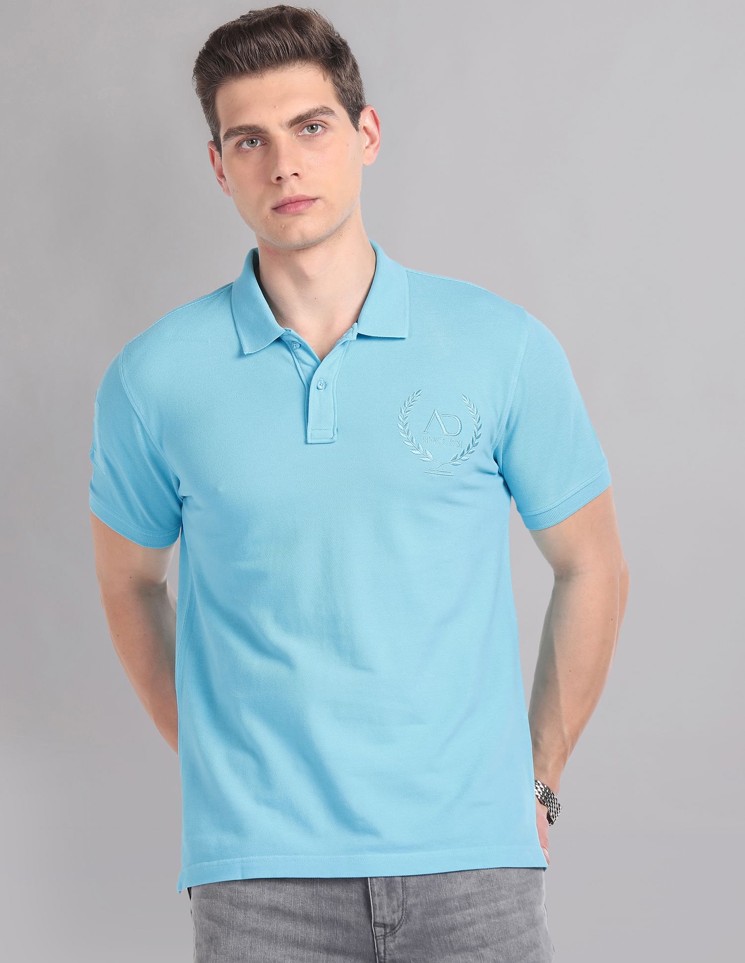 AD by Arvind Embroidered Logo Profound Polo Shirt