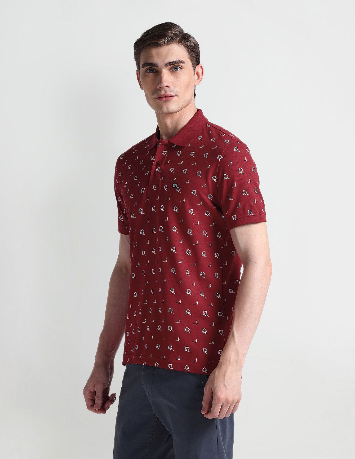 Arrow Sports All Over Print Regular Polo Shirt