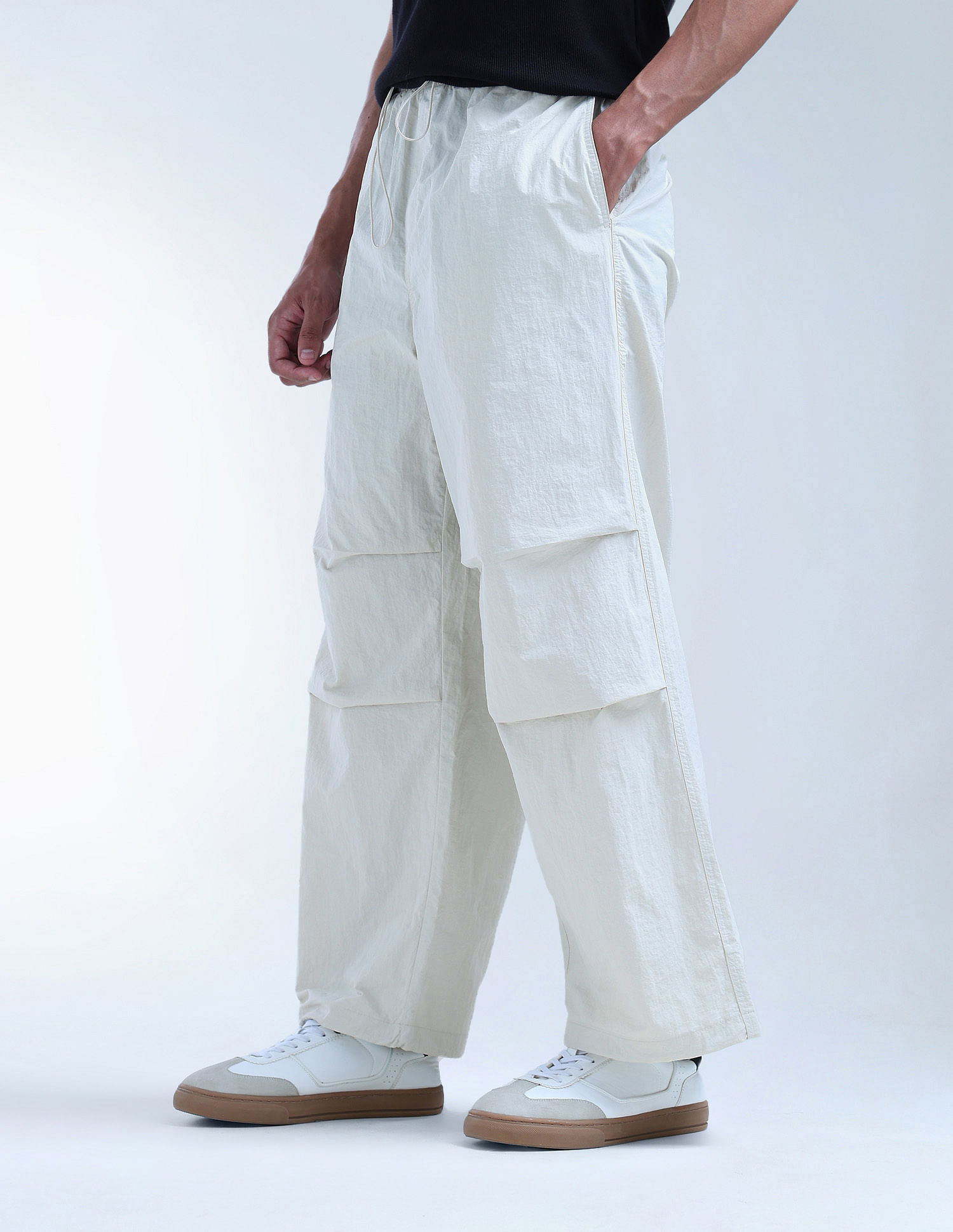Flying Machine Mid Rise Cobain Loose Fit Parachute Trousers