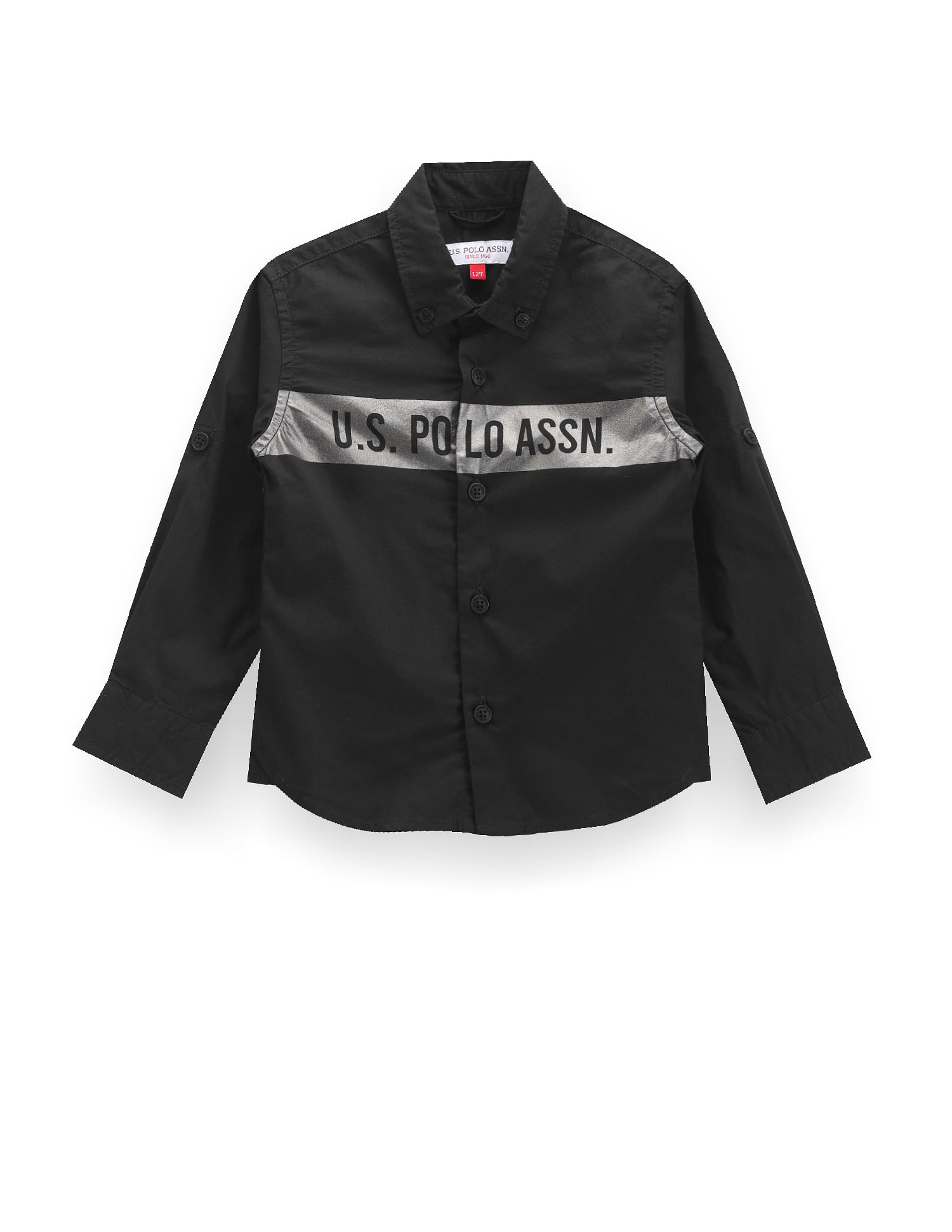 U.S. Polo Assn. Kids Boys Metallic Brand Stripe Shirt